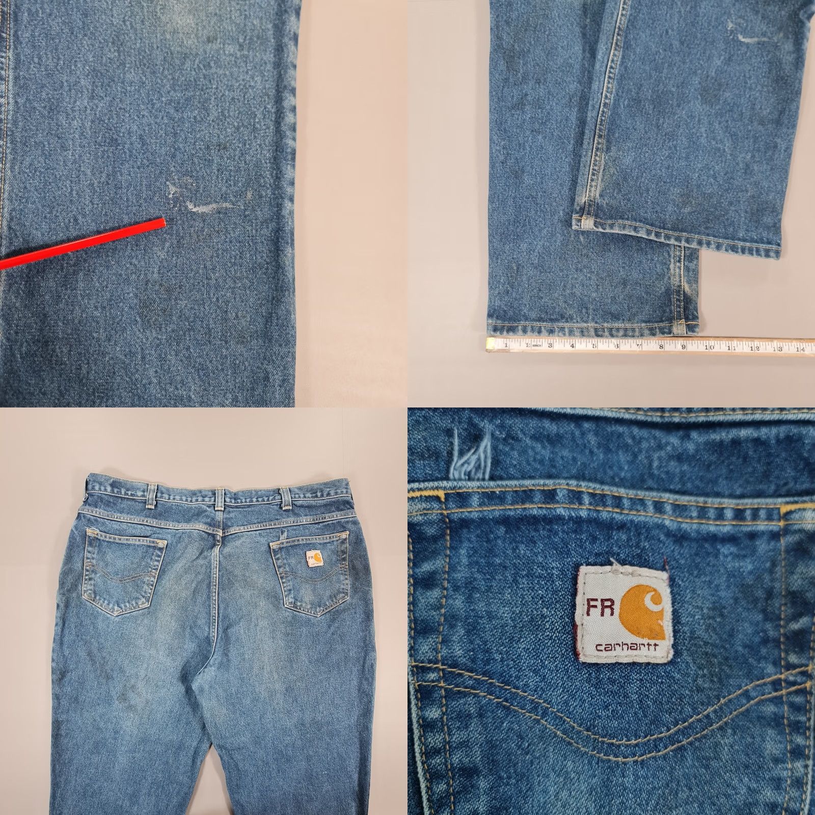 Carhartt VINTAGE Carhartt Jeans Blue W44 L30 Flame Resistant Original Fit Denim 280 03 Size US 44 / EU 60 - 8 Thumbnail