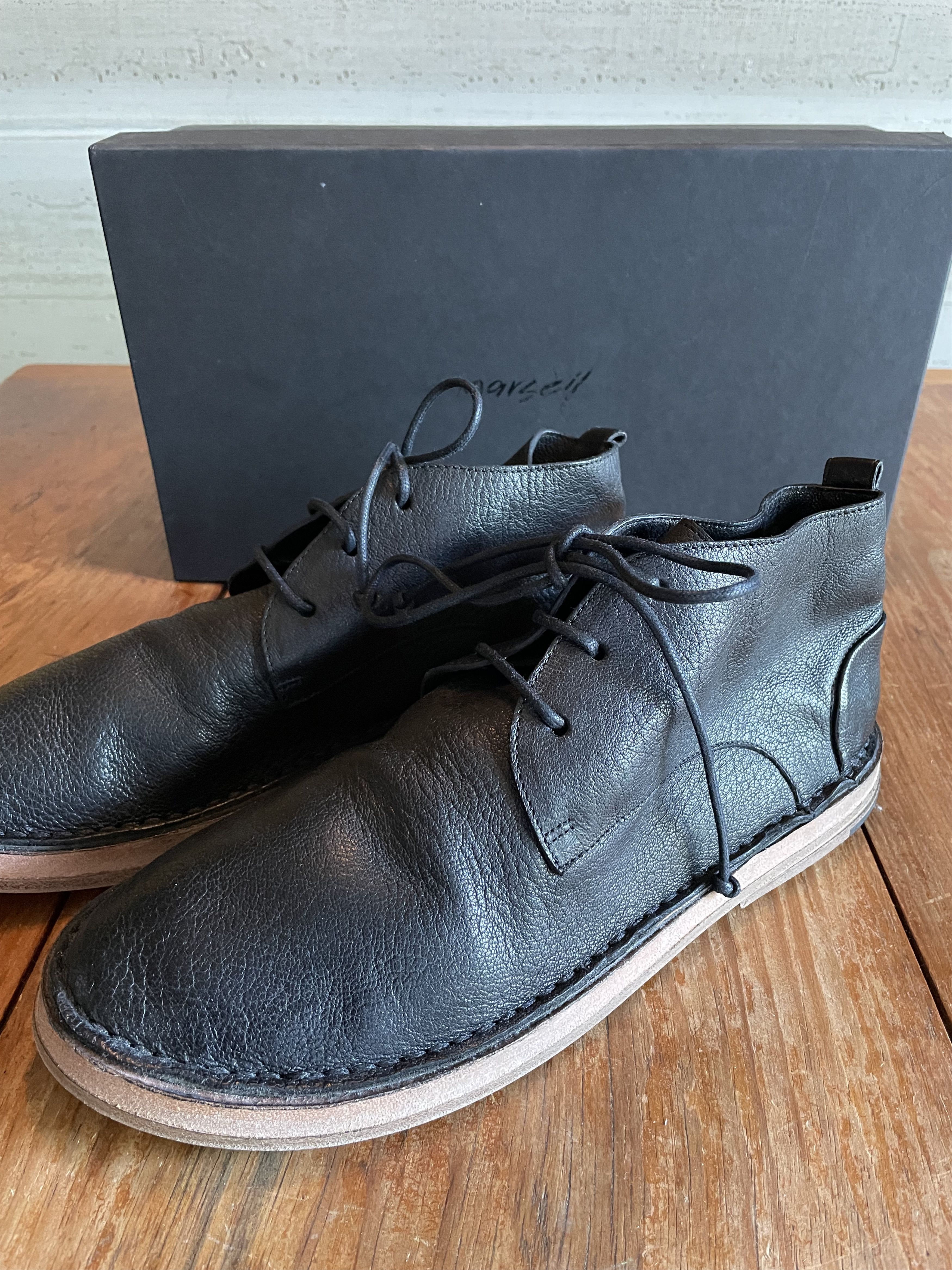 Marsell Marsell Strasacco Black Leather Boots, US 10/10.5/Euro 42 Size US 10 / EU 43 - 3 Thumbnail