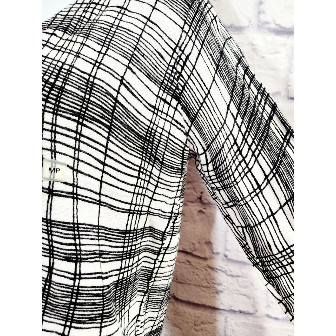 Other Loft White Black Plaid Button Up Cardigan Sweater MP Soft Size M / US 6-8 / IT 42-44 - 2 Thumbnail