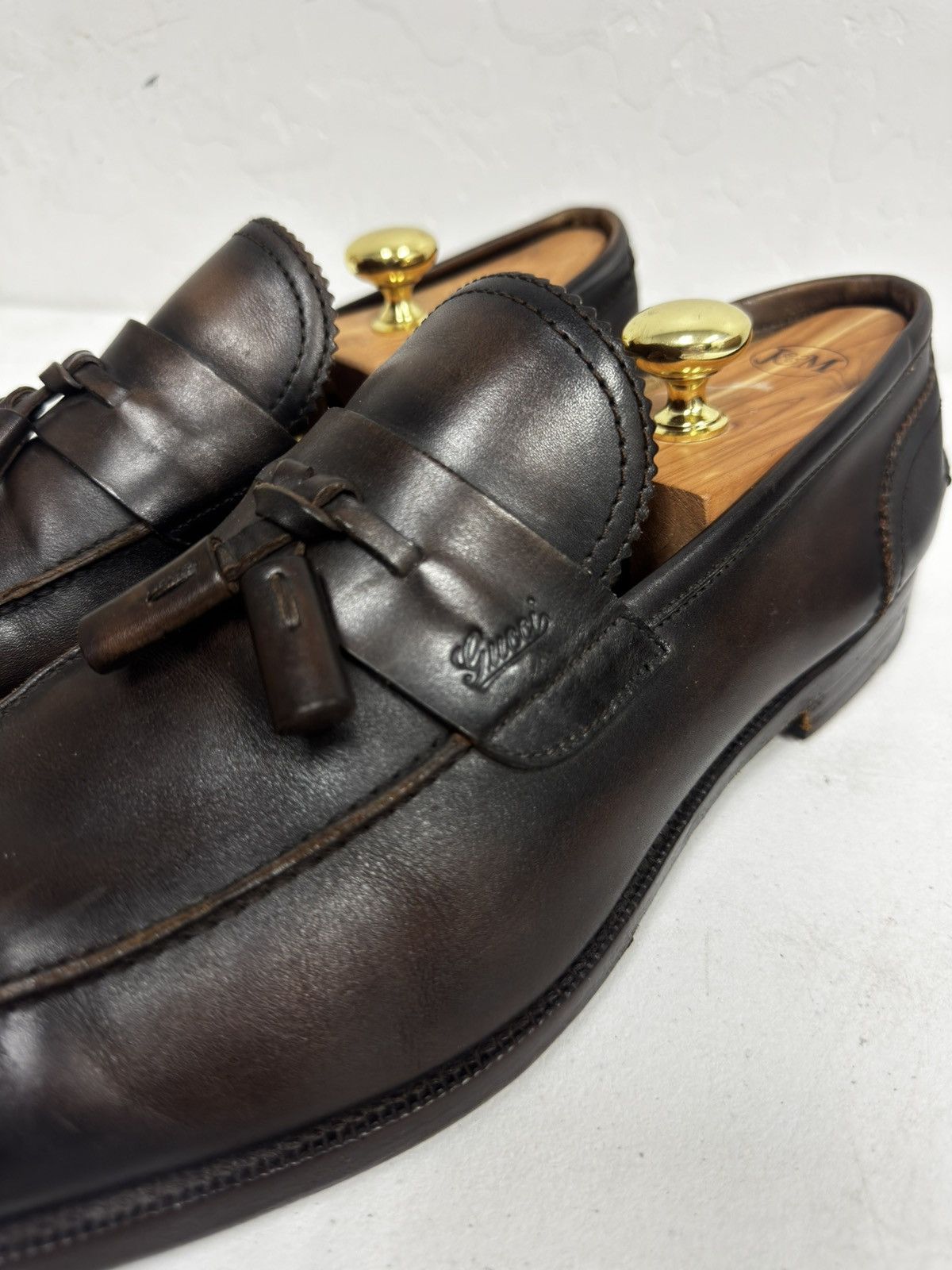 Gucci Gucci Made in Italy Leather Slip On Loafers Size 11.5 M Size US 12.5 / EU 45-46 - 2 Thumbnail