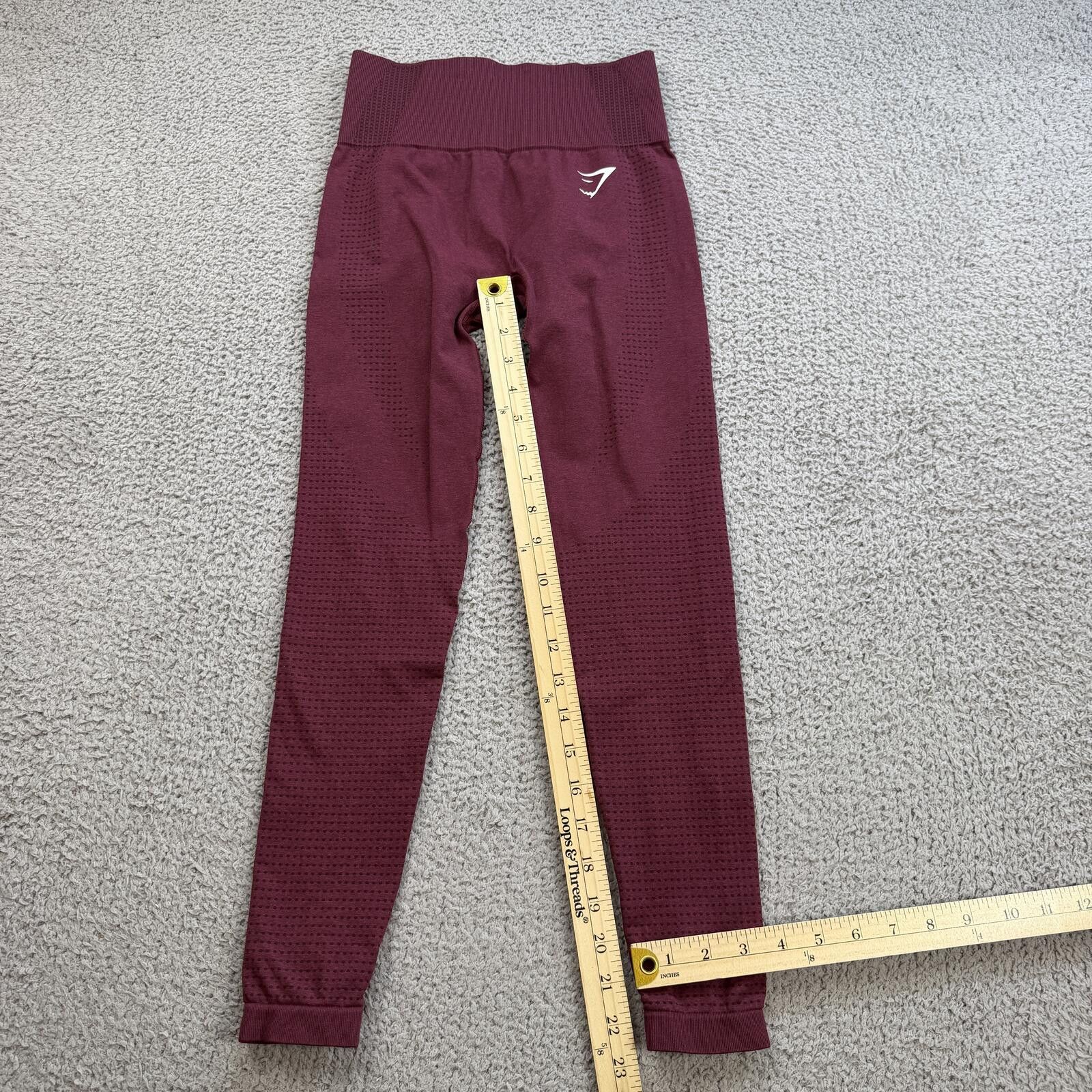 Gymshark Gymshark Seamless High Rise Cropped Leggings Burgundy XS Size 26" / US 2 / IT 38 - 4 Thumbnail