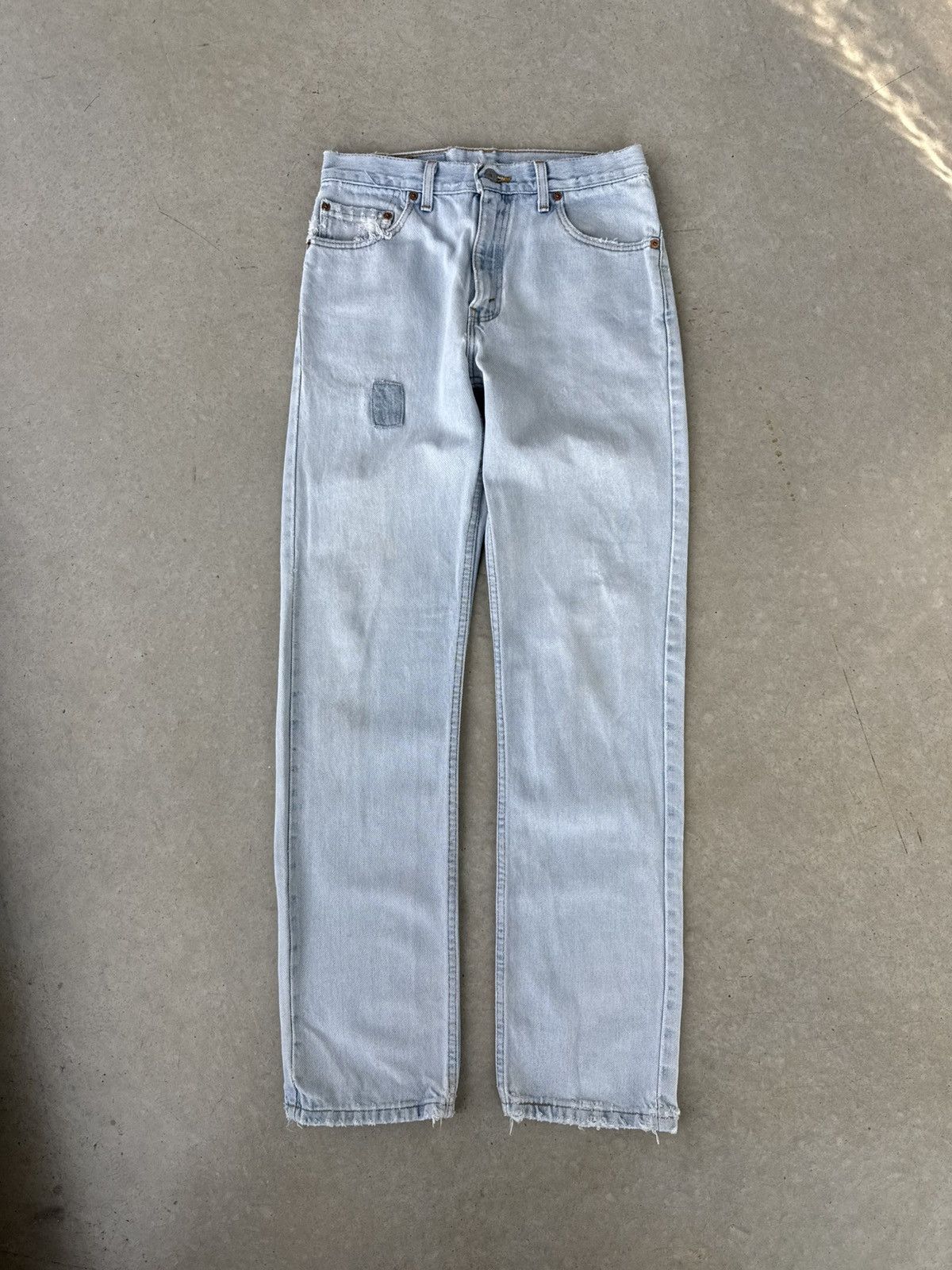 Levi's × Vintage Vintage 1980s Levi’s 505 Patchwork Denim Jeans Size US 30 / EU 46 - 1 Thumbnail