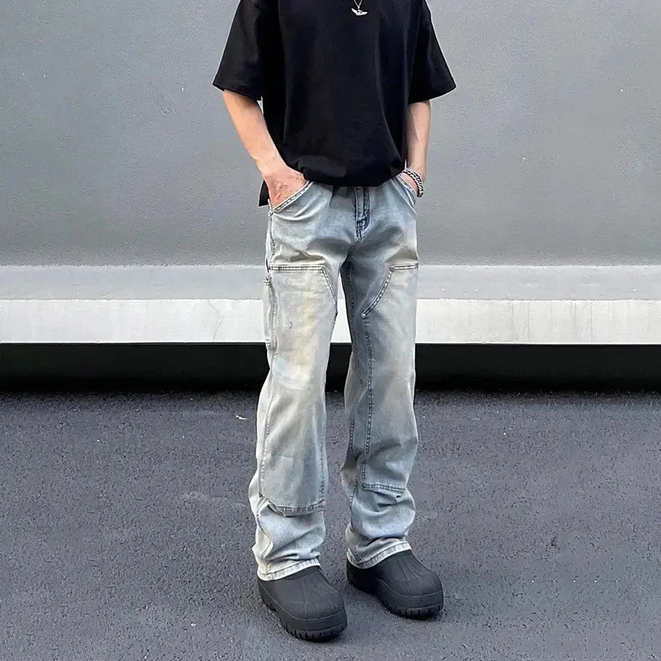 Japanese Brand Street cargo loose washed jeans trousers 90’s y2k Size US 34 / EU 50 - 3 Thumbnail
