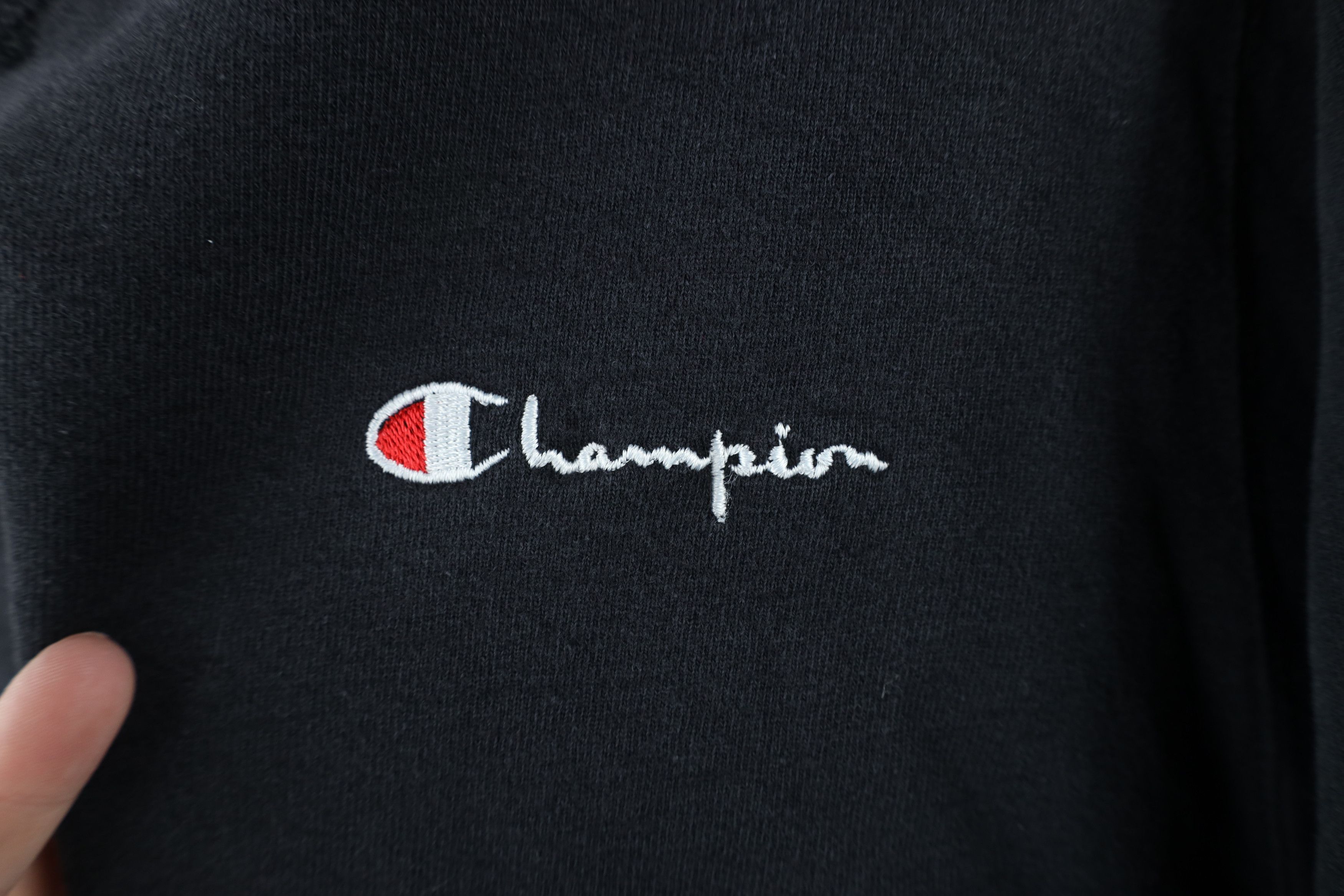 Champion × Vintage Vintage 90s Champion Spell Out Crewneck Sweatshirt Black USA Size L / US 10 / IT 46 - 5 Thumbnail