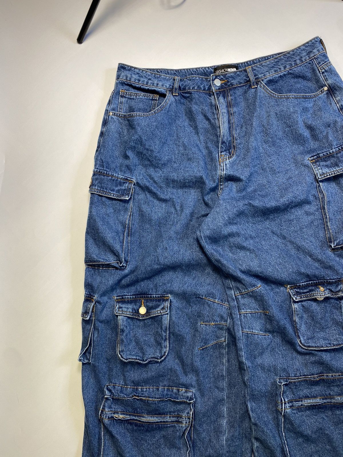 Fashion Nova × Vintage Fashion Nova Y2k Baggy Rap Multi Pocket Jeans Pants Jnco Size US 36 / EU 52 - 5 Thumbnail