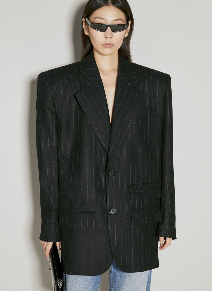 Saint Laurent Paris o1bcso1str1124 Oversized Jacket in Black Size L / US 10 / IT 46 - 3 Thumbnail