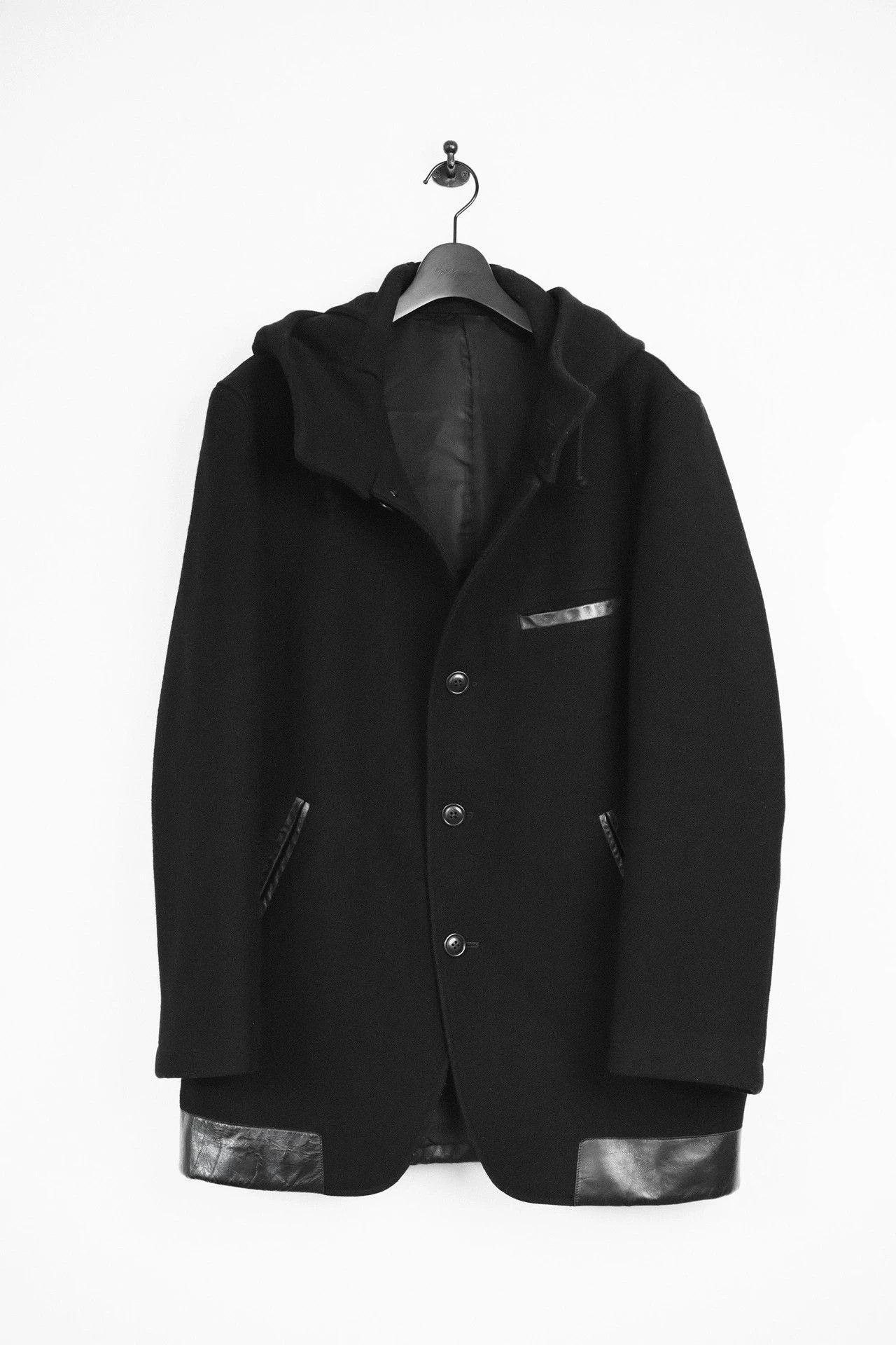 Yohji Yamamoto Yohji Yamamoto 20AW Vintage Leather Panel Hooded Jacket Size US M / EU 48-50 / 2 - 3 Thumbnail