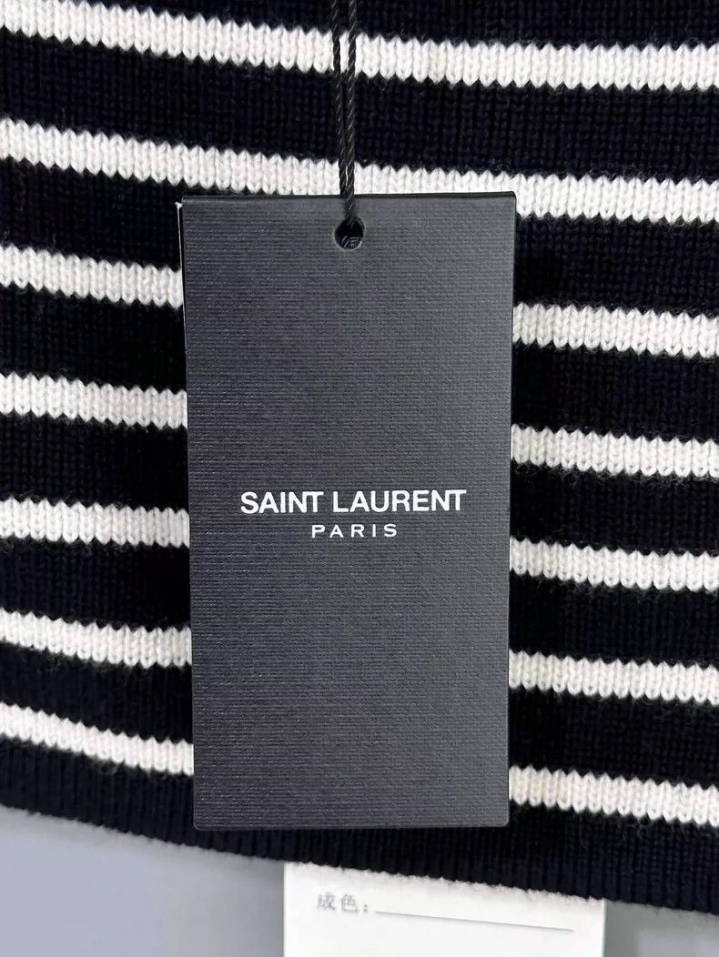 Saint Laurent Paris Saint Laurent Paris Striped one-neck off-the-shoulder knit Size S / US 4 / IT 40 - 6 Thumbnail