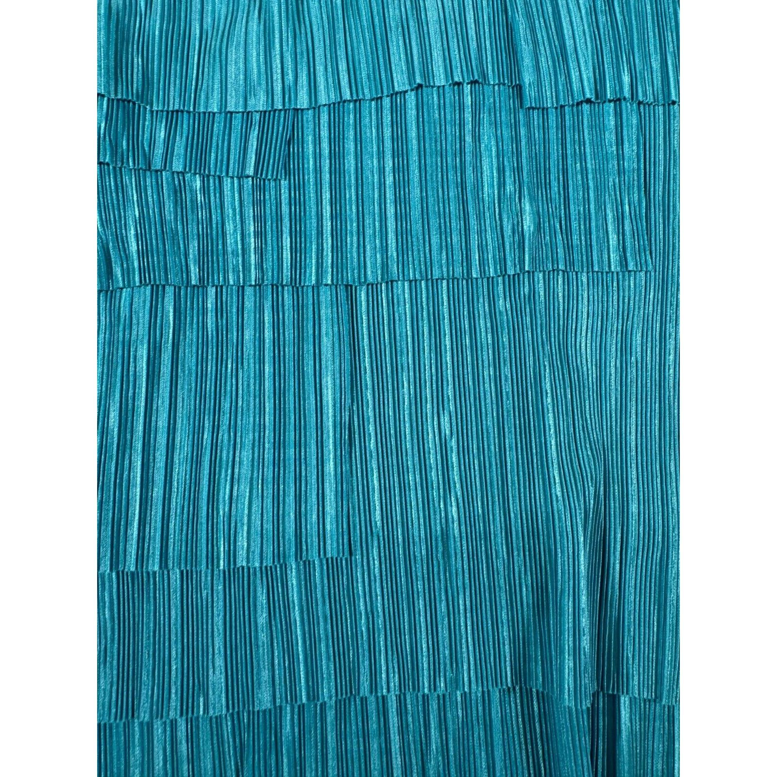 Other Tiered Tank M Textured Pleated Satin Party Festival Retro Size M / US 6-8 / IT 42-44 - 2 Thumbnail