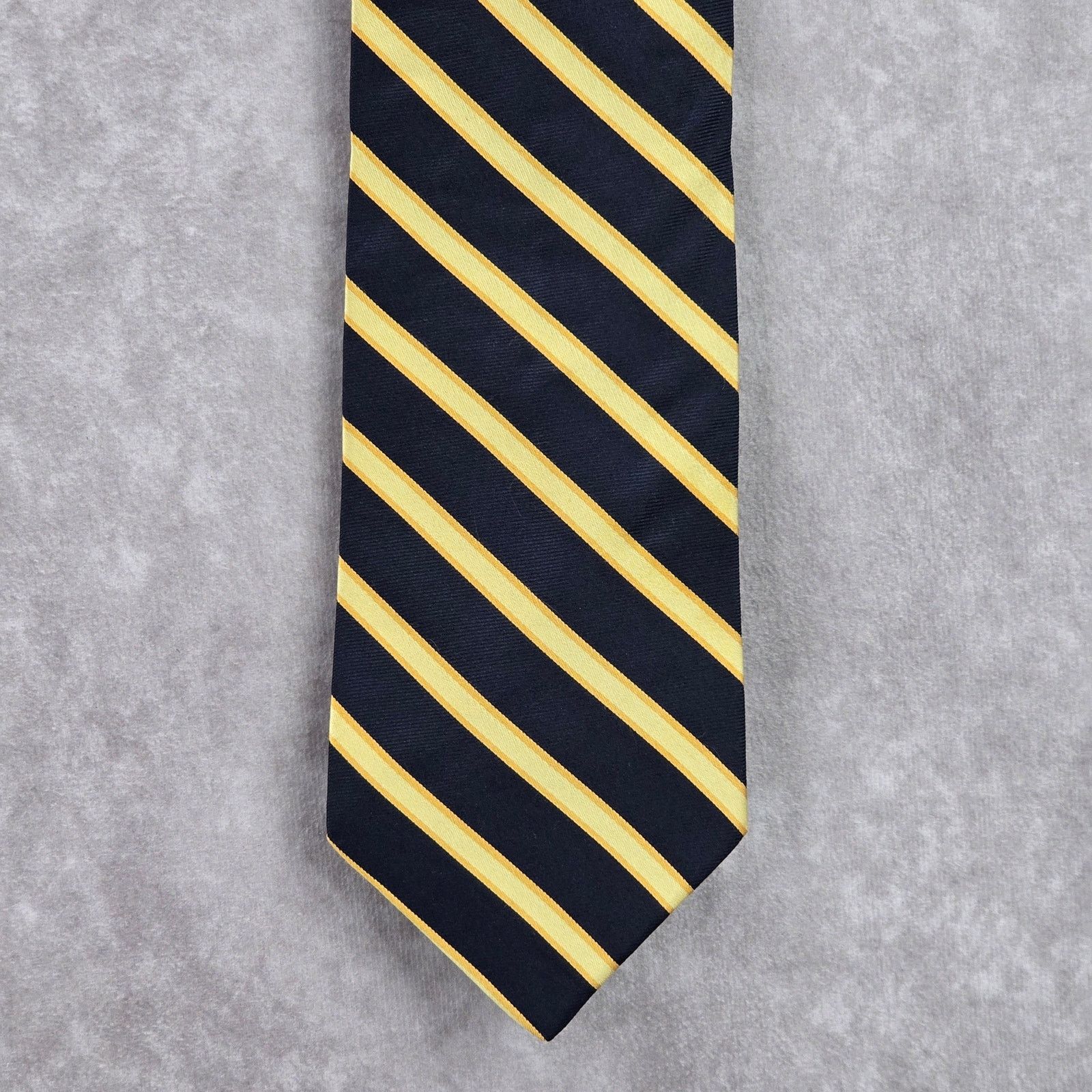 Jones New York Jones New York Blue Yellow Stripe 100% Silk Men's Neck Tie Size 30 - 1 Thumbnail
