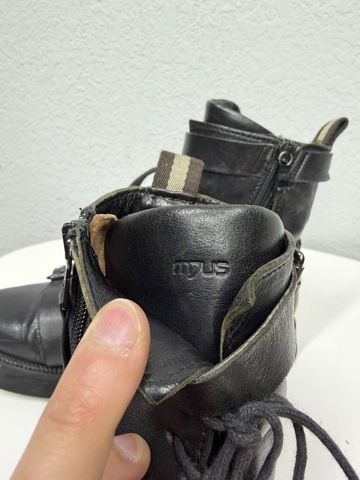 If Six Was Nine Vintage 00s Guidi CCP Style Distressed Leather Biker Boots Size US 7 / EU 40 - 14 Thumbnail