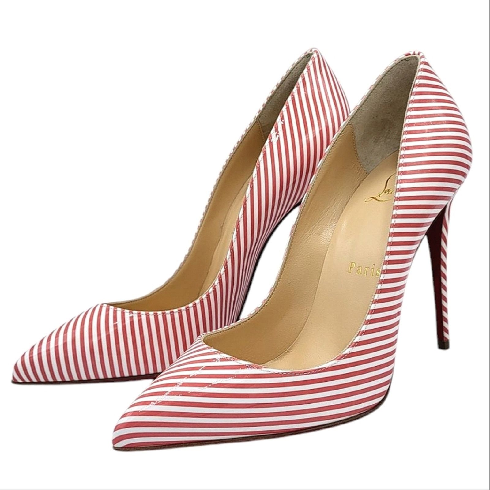Christian Louboutin Christian Louboutin Pigalle Follies Striped Leather Pumps 36 Size US 5.5 / IT 35.5 - 14 Thumbnail