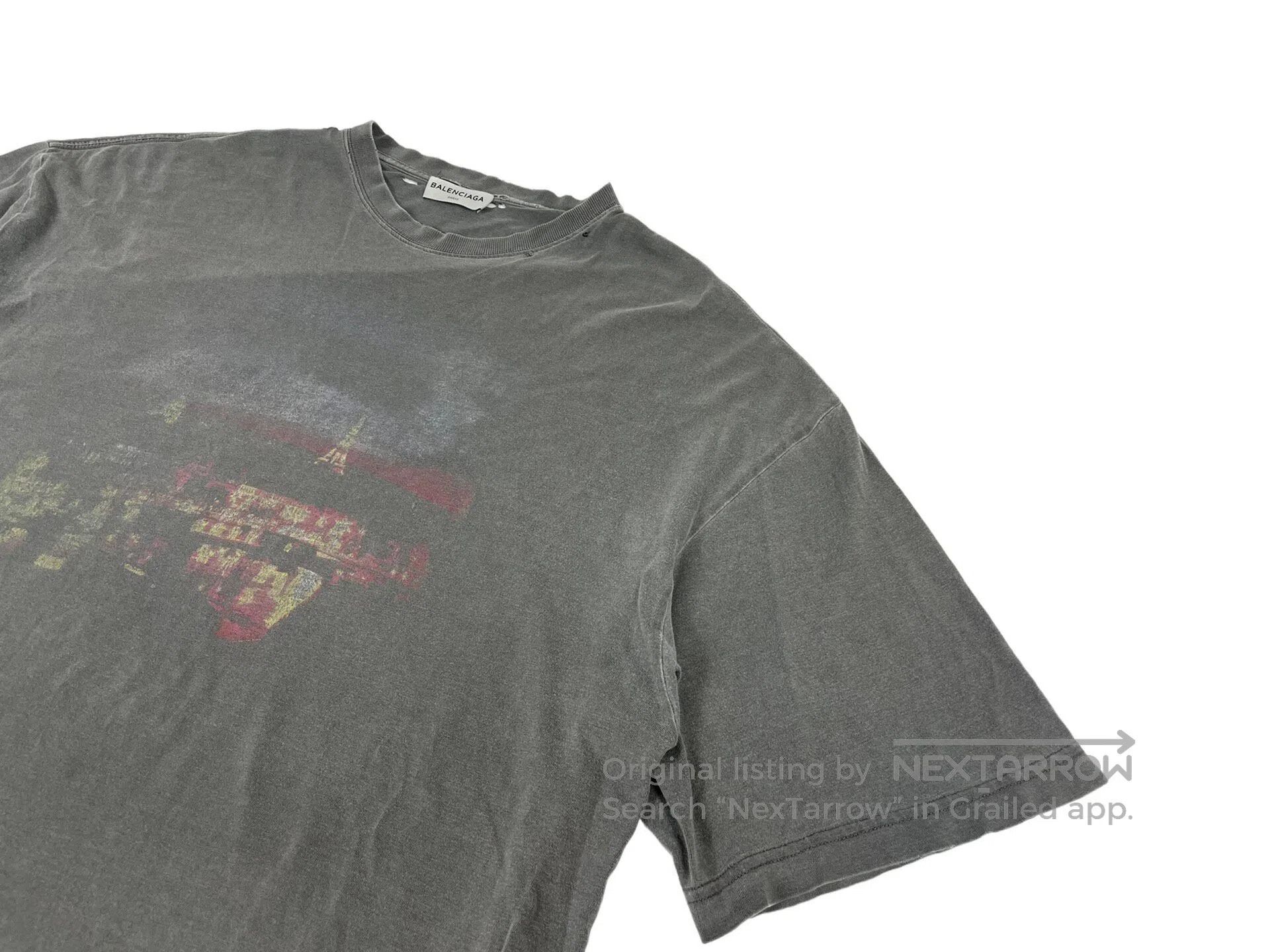 Balenciaga Balenciaga Washed Distressed Paris Night Scene Short Sleev Size US S / EU 44-46 / 1 - 3 Thumbnail