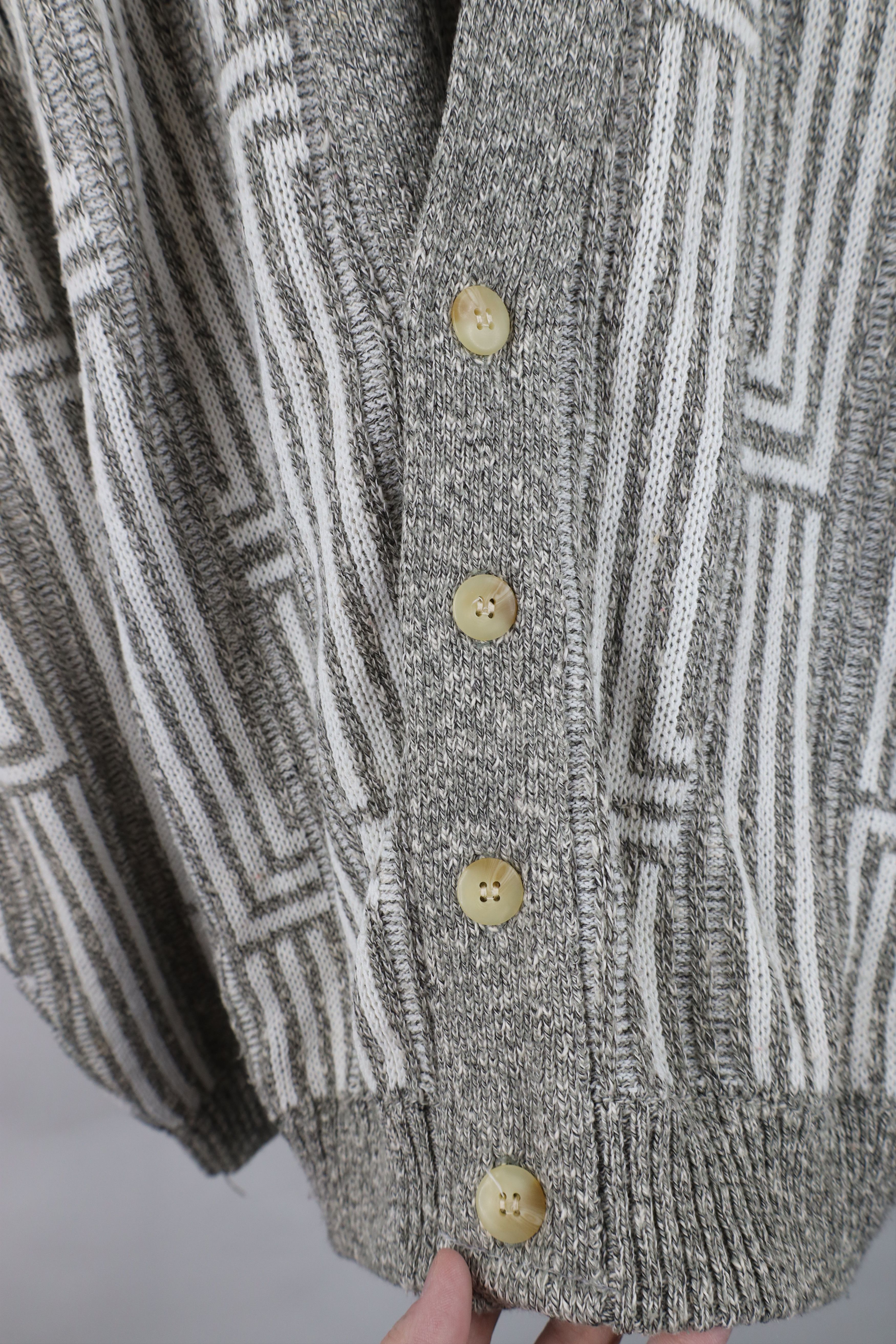 Vintage Vintage 90s Streetwear Striped Knit Button Cardigan Sweater Size US S / EU 44-46 / 1 - 4 Thumbnail