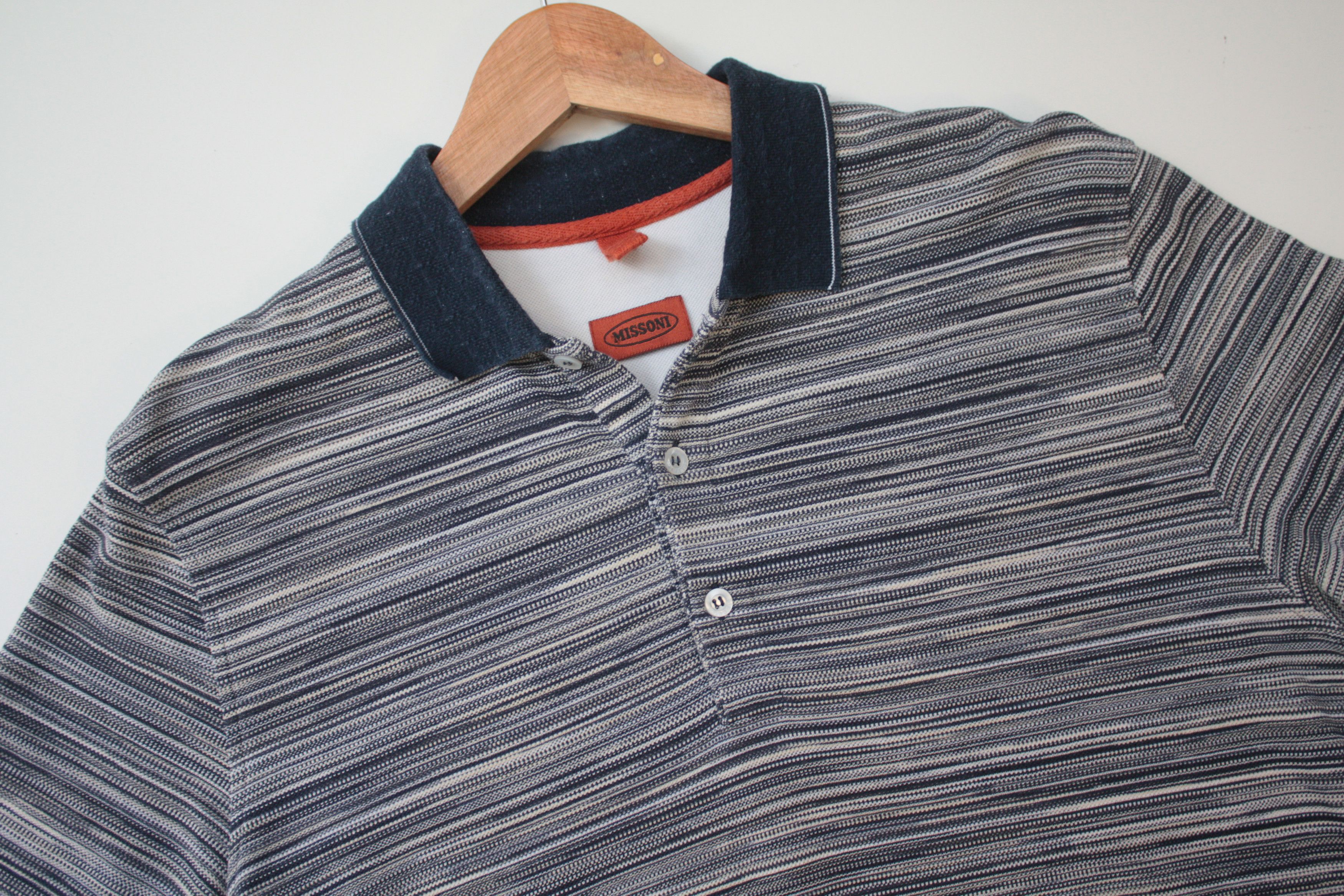 Missoni Missoni Navy Striped Polo Size US M / EU 48-50 / 2 - 5 Thumbnail