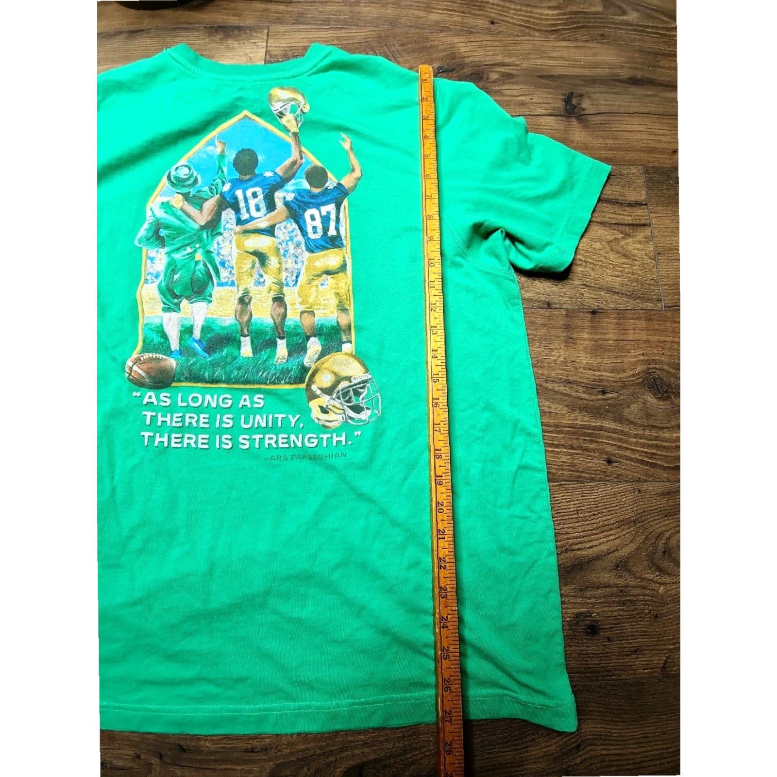 Doublet Notre Dame Football Strong True Irish 2021 Double Sided T Shirt Mens XL Green Size US XL / EU 56 / 4 - 4 Thumbnail