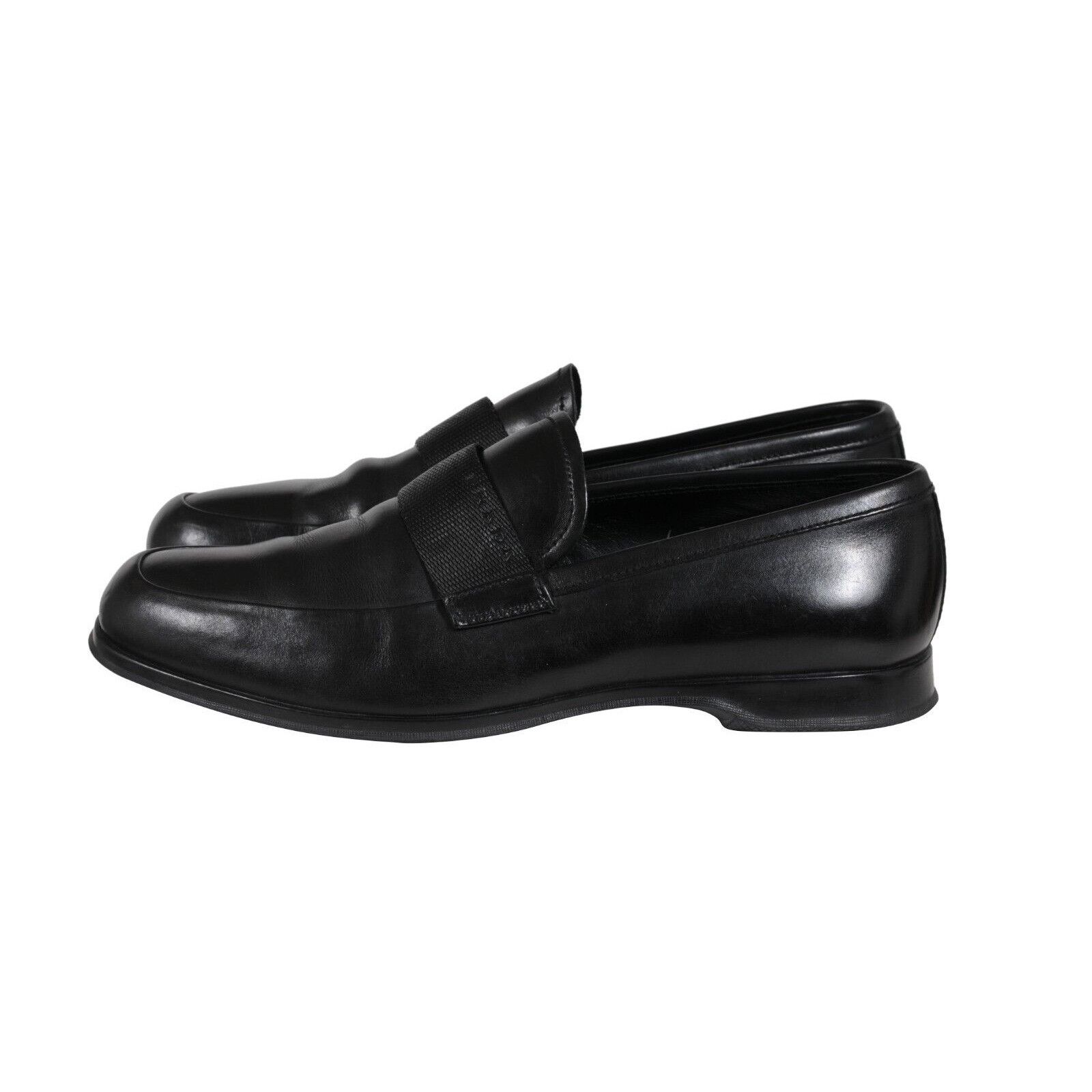 Prada Loafers Black Leather Sport Rubber Sole - 02254 Size US 8.5 / EU 41-42 - 4 Thumbnail
