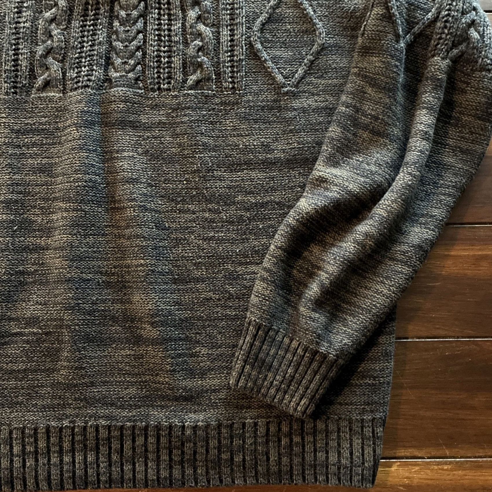 Vintage Method Mens Knit Sweater Cowl Neck Textured Long Sleeve L Gray Button Pullover Casual Mens Sweater Size US L / EU 52-54 / 3 - 3 Thumbnail