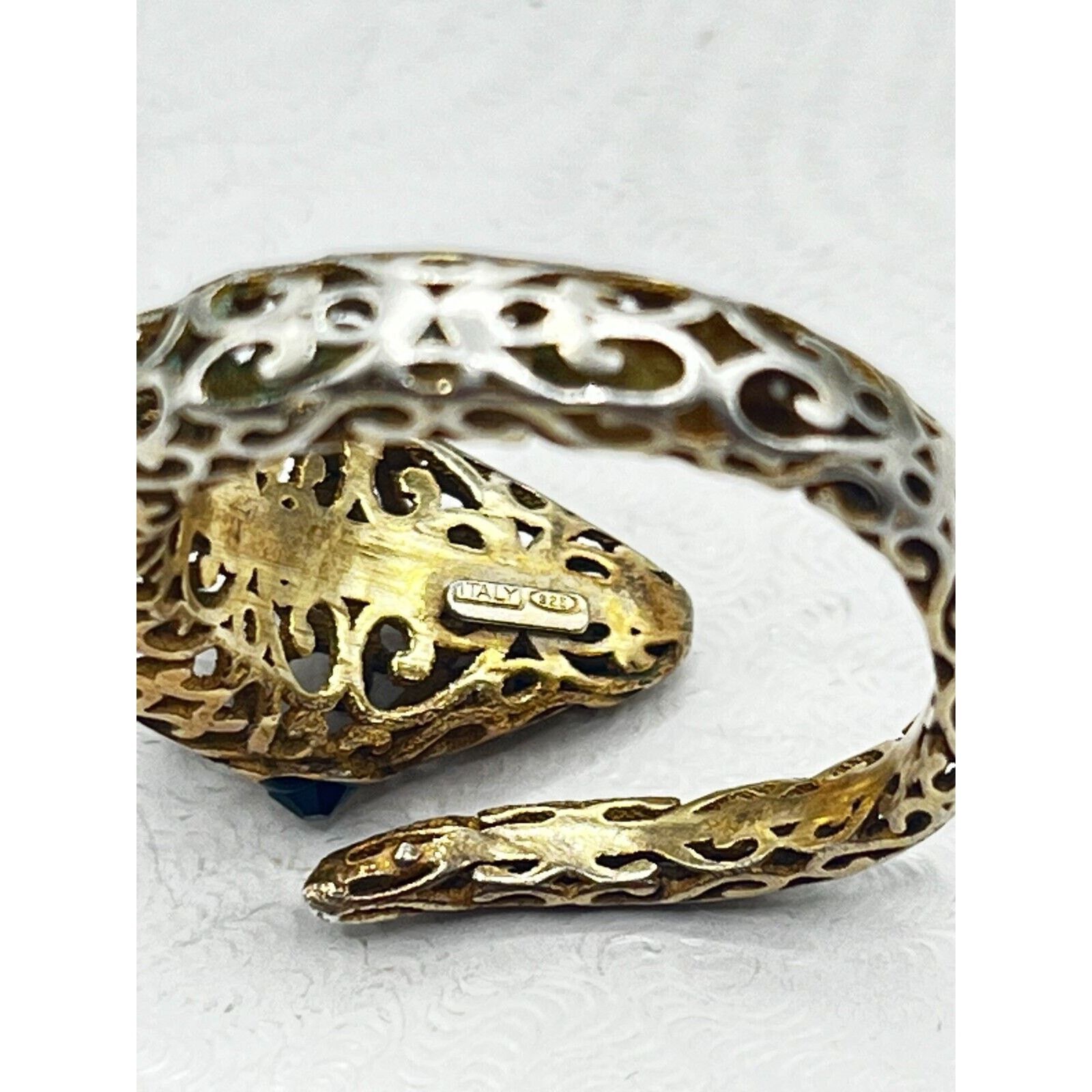 Sterling Silver Sterling Silver Ring: Adjustable Snake Ring .925 Italy Size ONE SIZE - 4 Thumbnail
