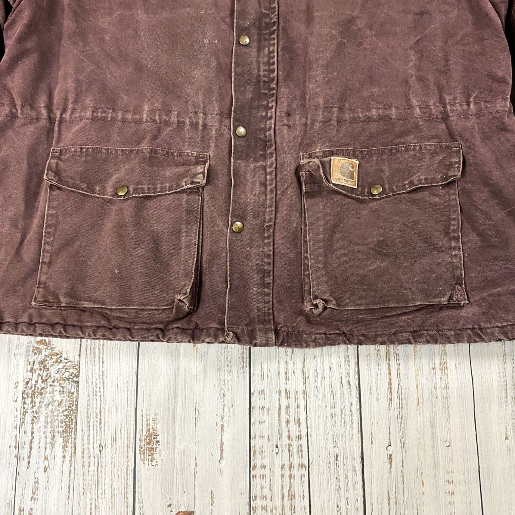 Carhartt VTG Carhartt Jacket 2XL 2XL Mens Brown Quilted Long Coat Workwear Chore Barn C08 1998 90s Reg Cotton Canvas Zip Snap Size US XXL / EU 58 / 5 - 3 Thumbnail