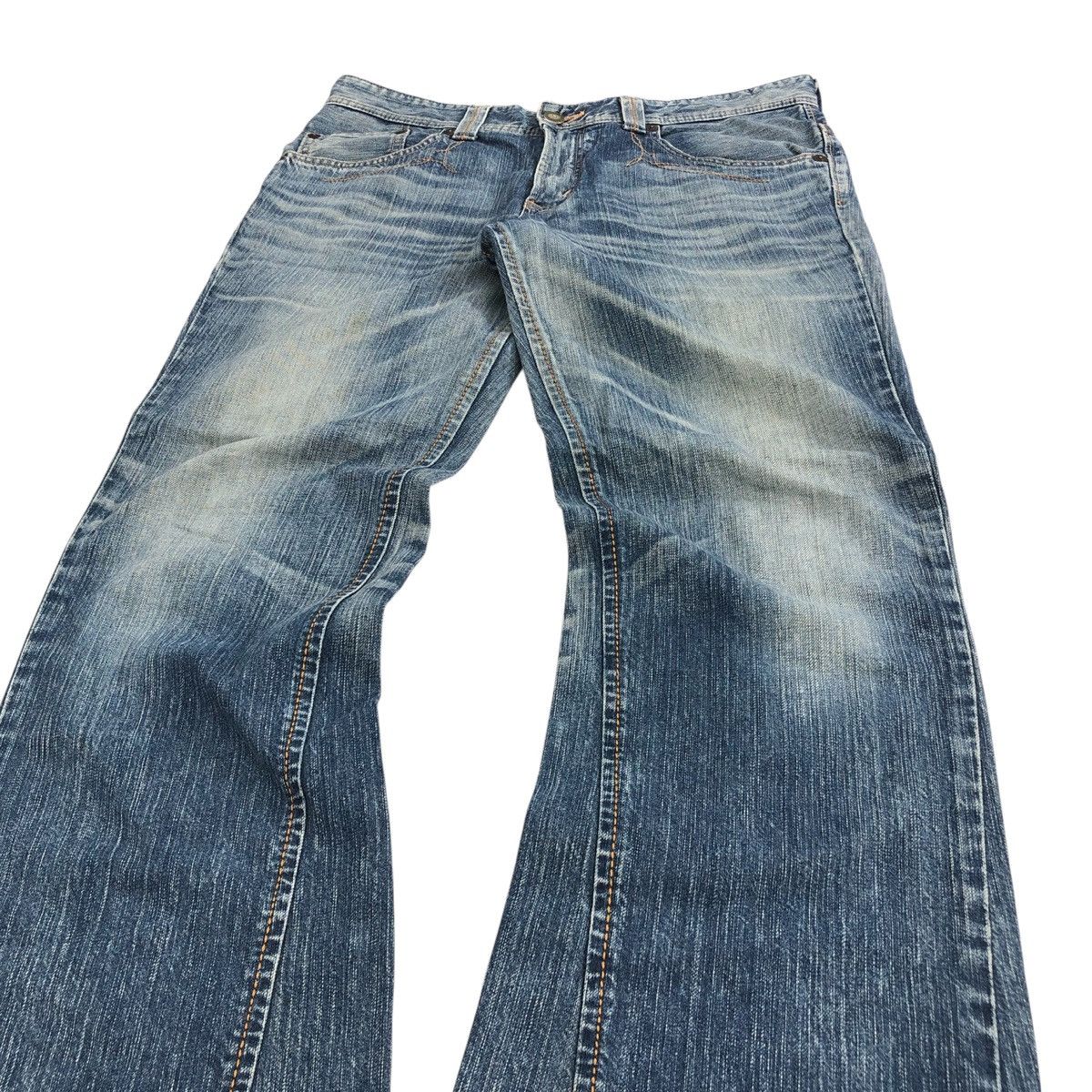 If Six Was Nine × Japanese Brand × Le Grande Bleu (L.G.B.) Vintage Edwin XV Distressed Faded Bootcut Flared Jeans Lgb Size US 37 - 17 Thumbnail