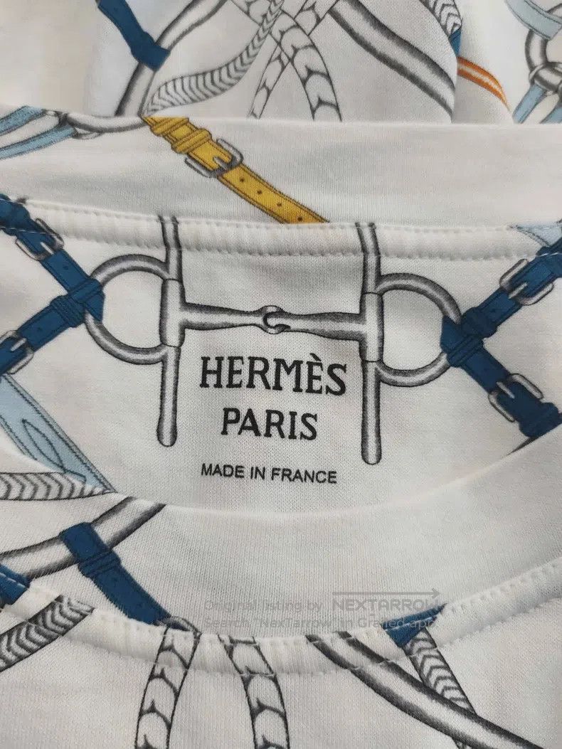 Hermes Hermes White Lock Chain Printed Dress Size XS / US 0-2 / IT 36-38 - 3 Thumbnail