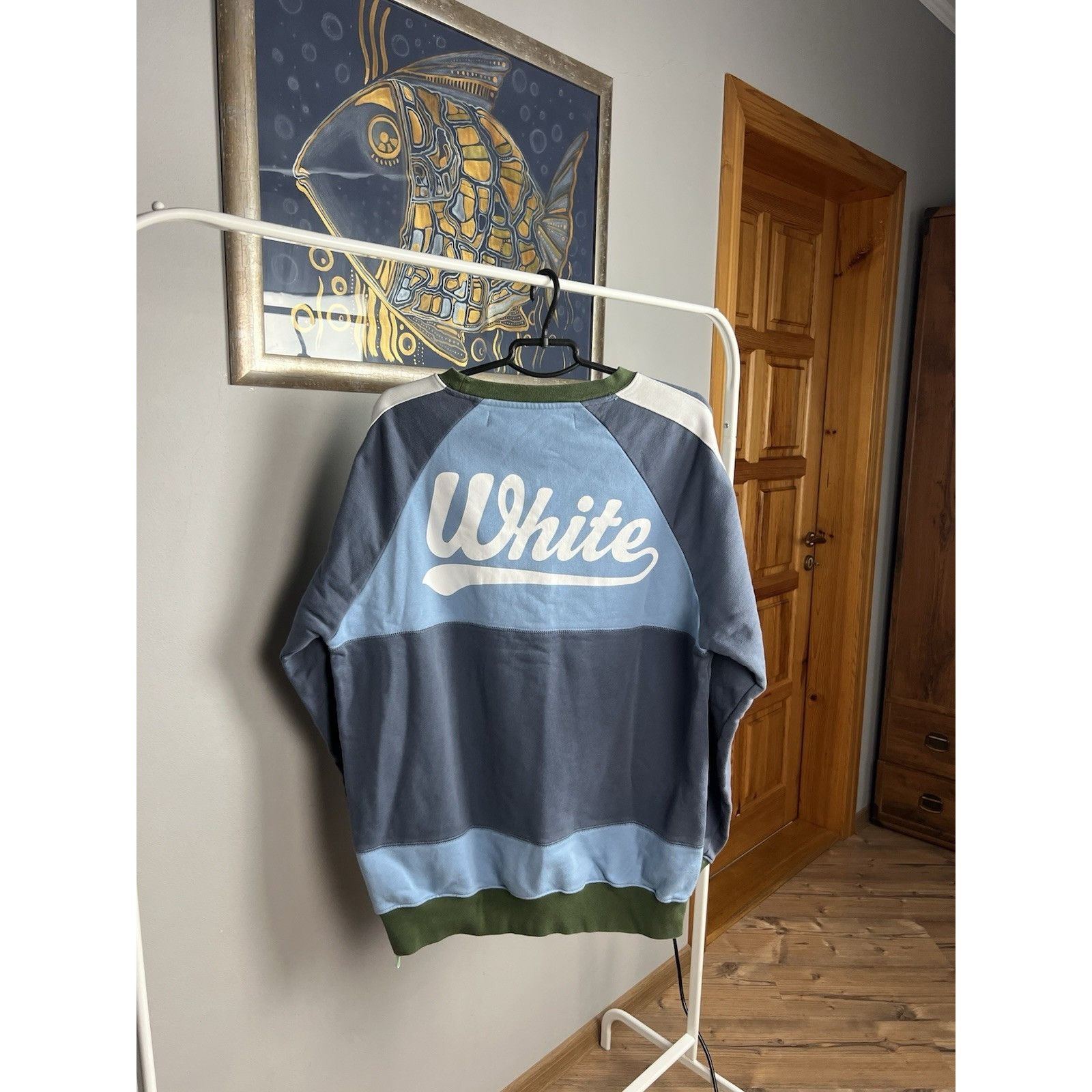 Off-White Off-White Men's Blue Oversized Crewneck Sweater Size M Size US M / EU 48-50 / 2 - 14 Thumbnail