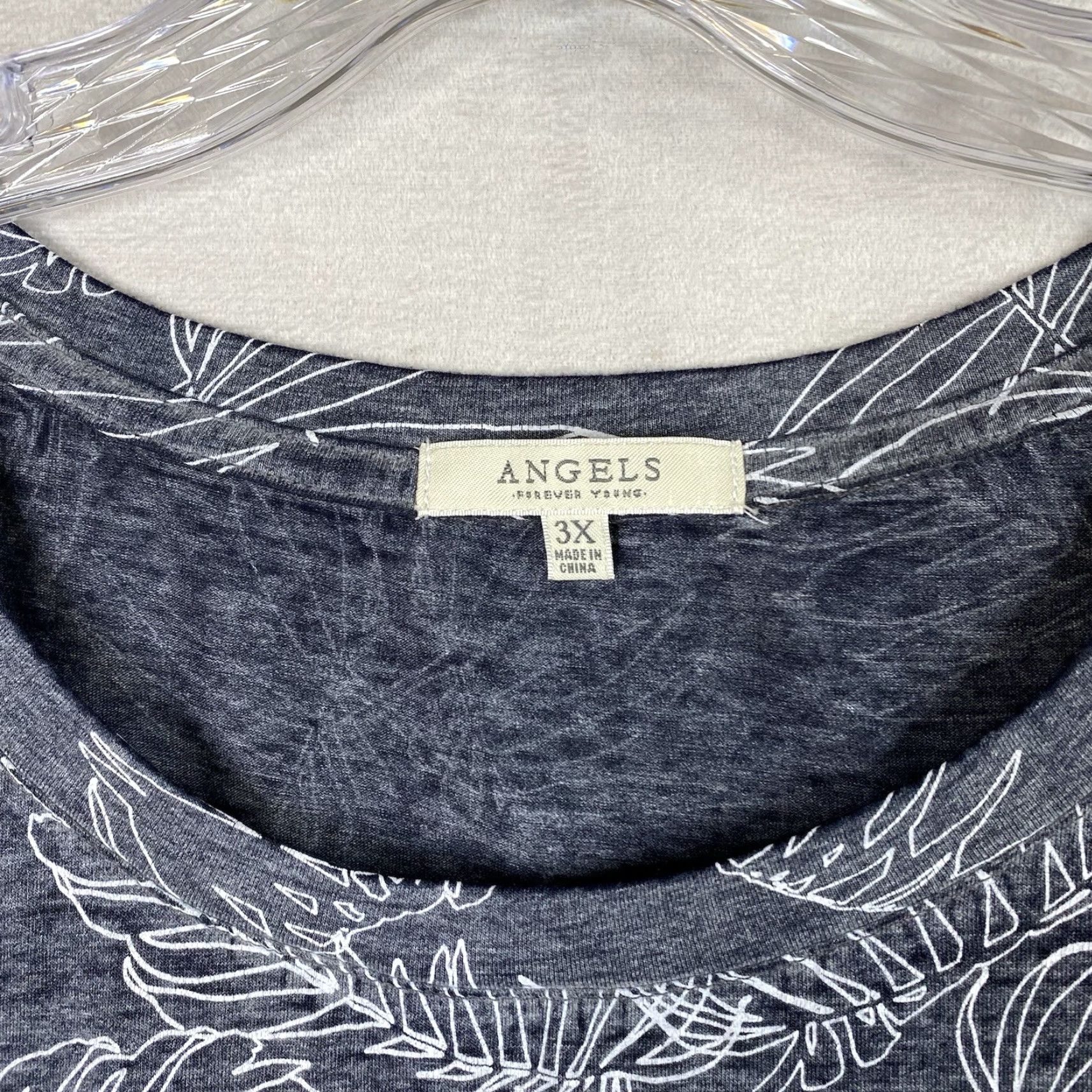 Vintage Angels Forever Young Tank Womens 3X Blue Palm Floral Stretch Cotton NWT Size XXL / US 16-18 / IT 52-54 - 2 Thumbnail