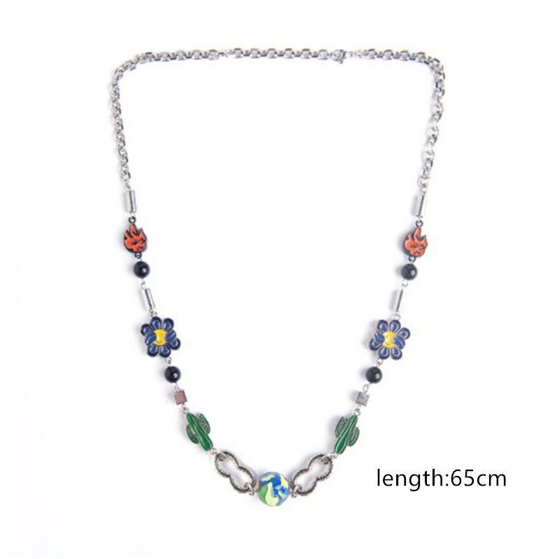Jewelry Colorful World Art Classic Flame Necklace Size ONE SIZE - 6 Thumbnail