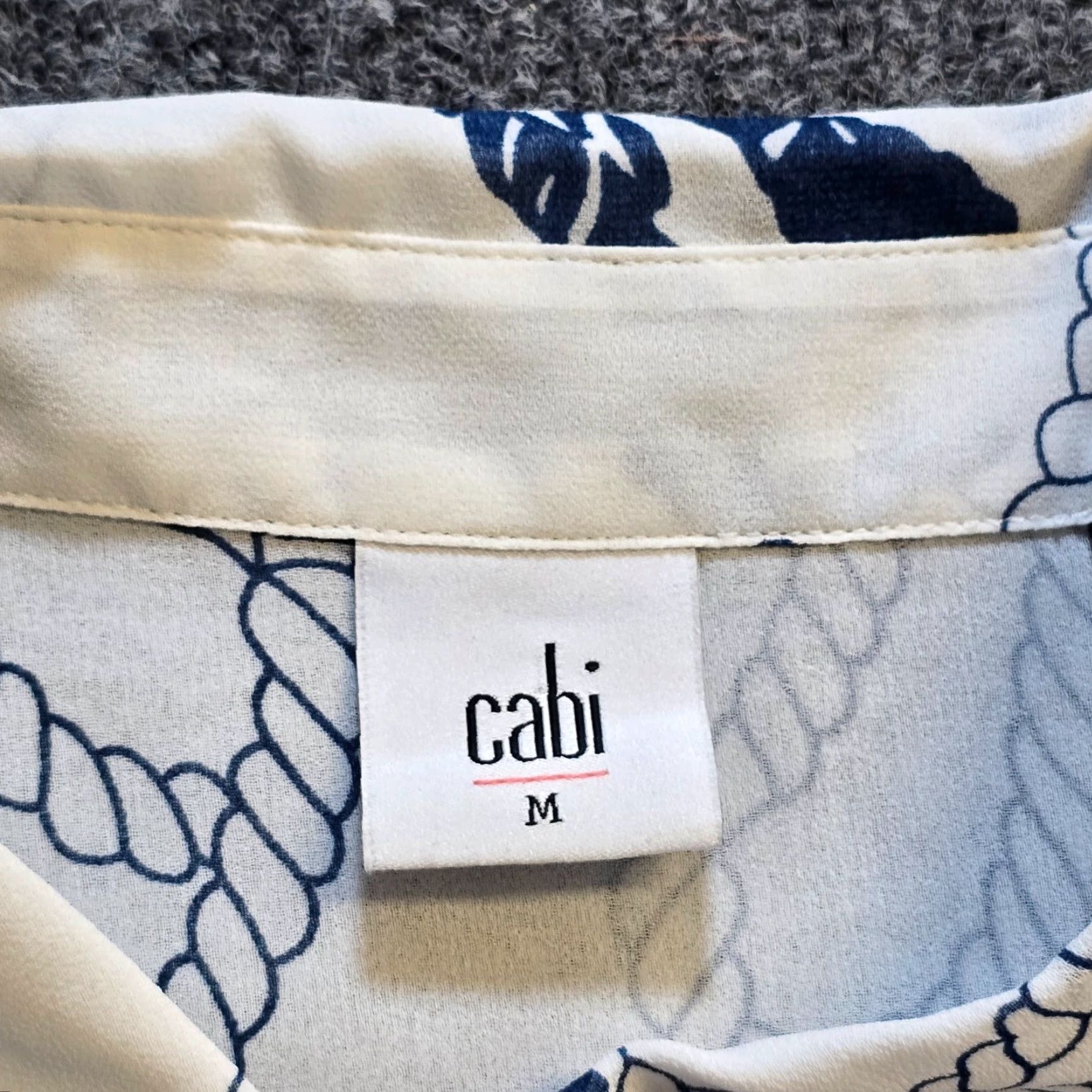 Vintage Cabi Top Womens M White Blue Rope Nautical Beach Sheer Cropped Casual Shirt M Womens Beachy Size M / US 6-8 / IT 42-44 - 4 Thumbnail
