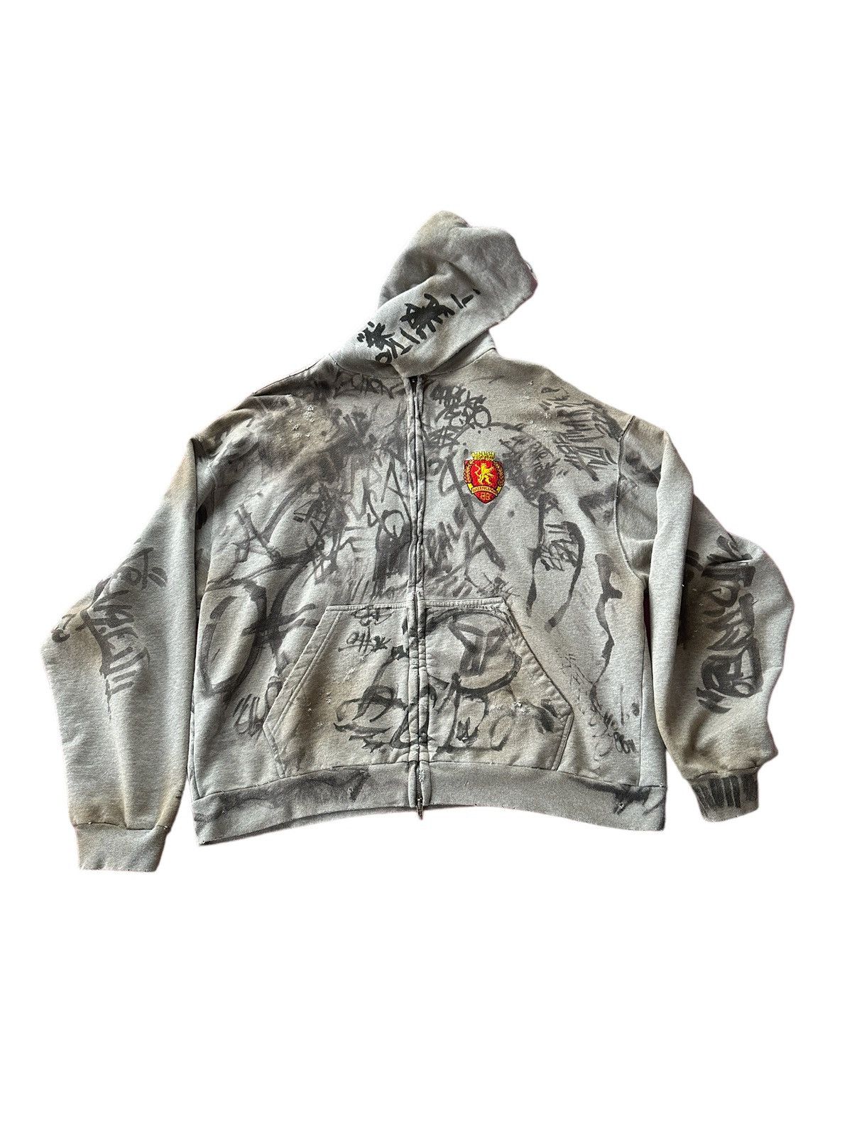 Balenciaga Balenciaga Gray Graffiti Skater Hoodie | Grailed