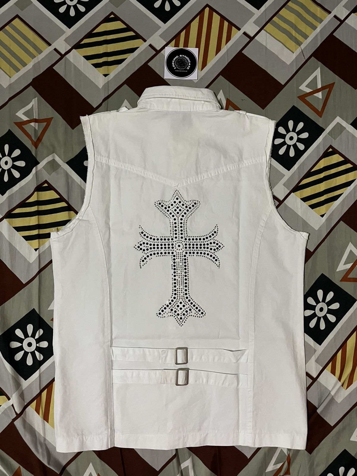 Designer × Japanese Brand × Vintage Rare Item!!! Vintage Yasiri Skull & Cross Vests Size US L / EU 52-54 / 3 - 4 Thumbnail