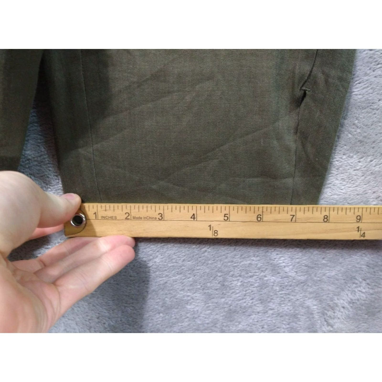J. Jill J.Jill Pants Womens XL Green Linen Stretch Tapered Leg Crop Coastal Beachy Size 40" / US 18 - 6 Thumbnail