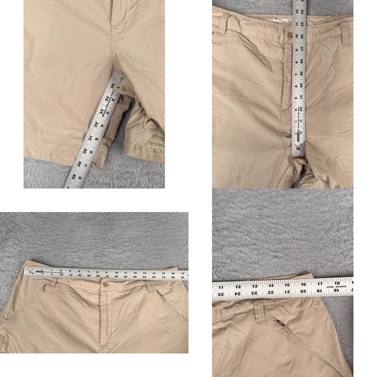 Vintage VINTAGE Columbia Women's Cargo Shorts Large Beige Nylon Activewear Casual Travel 33x7 Outdoor Girls Size 36" / US 14 / IT 50 - 8 Thumbnail
