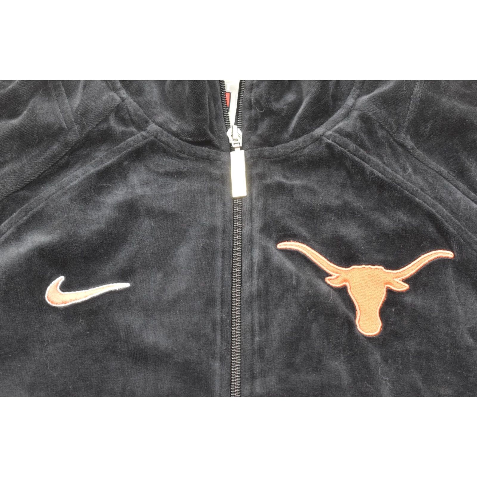 Nike Nike Elite Team Texas Longhorns Velour Full Zip Jacket Mens XLT Tall Black Bomber Jacket Women? No, Mens. Size US XL / EU 56 / 4 - 6 Thumbnail