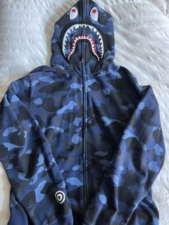 Dark blue bape hoodie hotsell