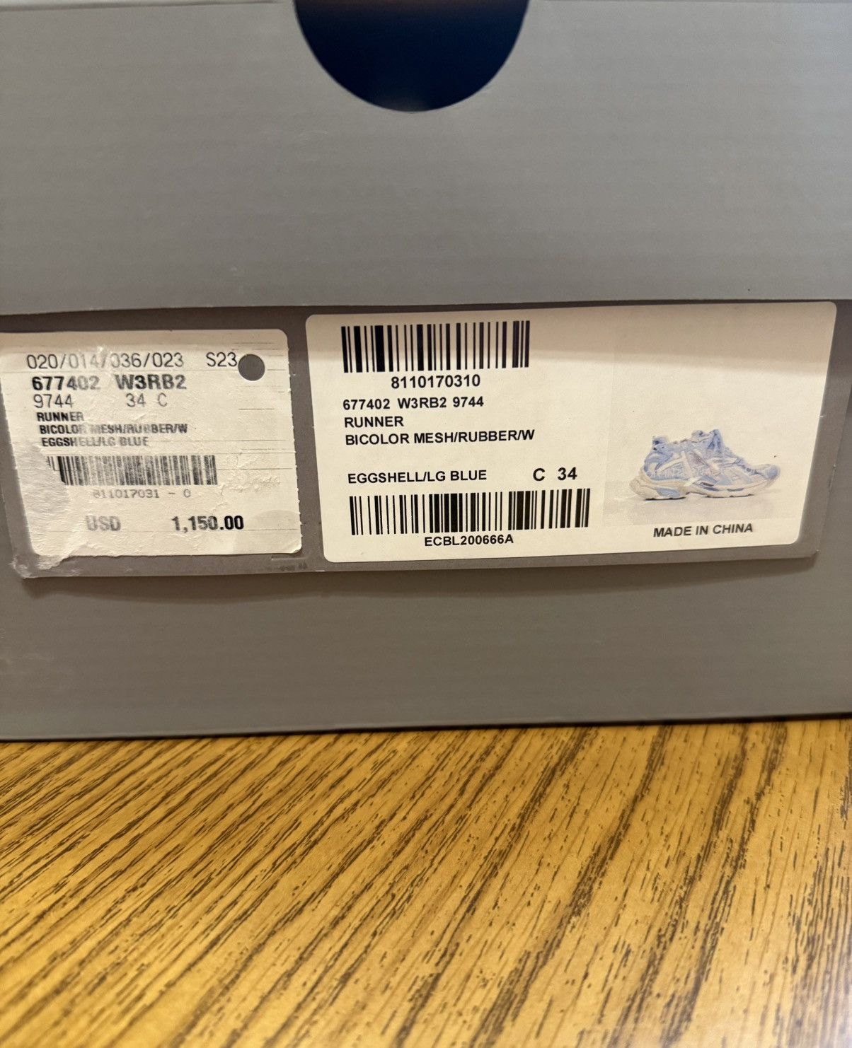 Balenciaga Balenciaga Runner Sneaker (Light Blue/White) Size US 4 / IT 34 - 9 Thumbnail
