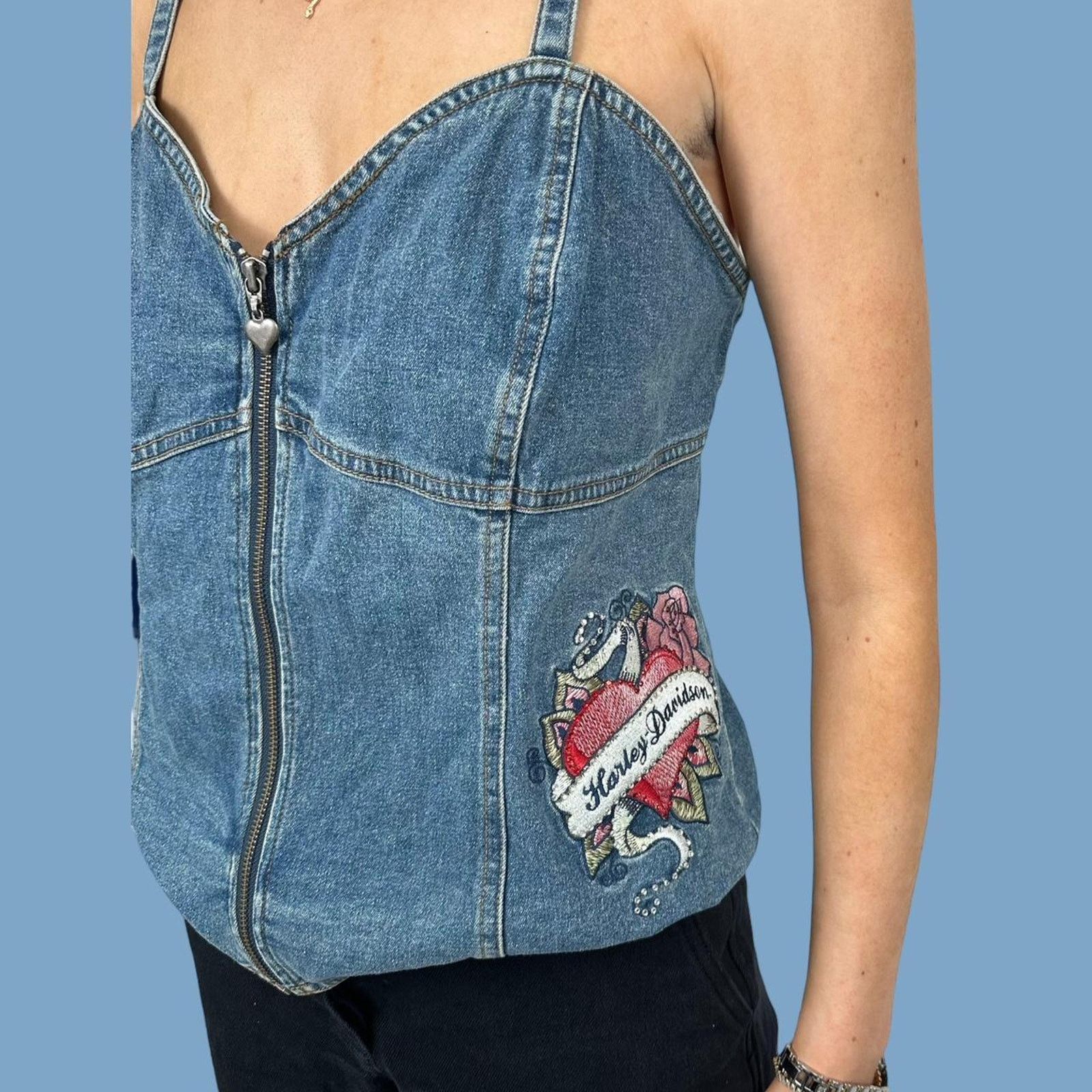 Harley Davidson Vintage womans harley davidson denim Top Size XL / US 12-14 / IT 48-50 - 1 Thumbnail