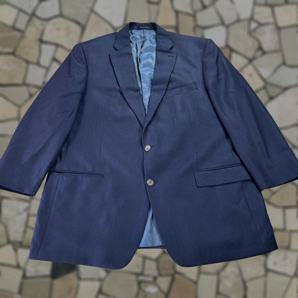 Hart Schaffner Marx Hart Schaffner Marx Blazer Mens 48 Long Navy Wool Two Button Jacket Canada Size 48R - 1 Thumbnail