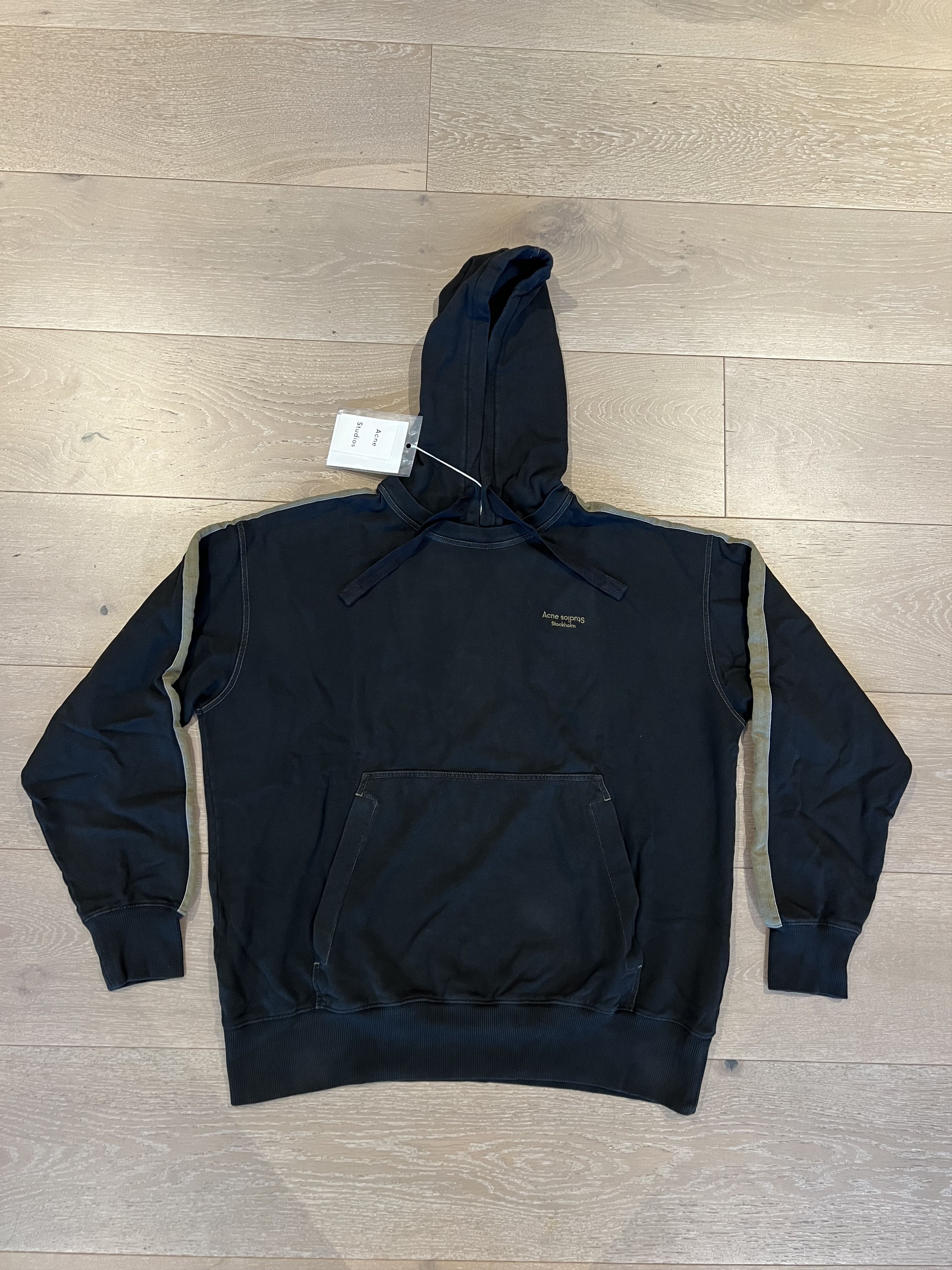 Acne Studios 💚 Acne Studios Black/Green Striped Hoodie Large NEW Size US L / EU 52-54 / 3 - 1 Thumbnail
