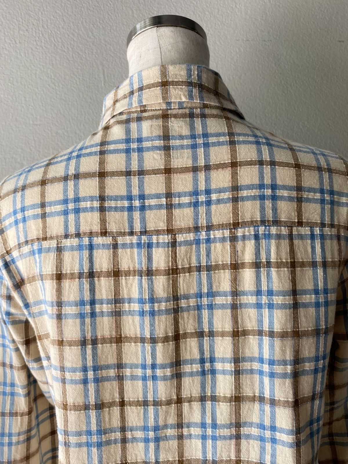 45rpm 45rpm R Beige and Blue Plaid Button-Up Shirt Size S / US 4 / IT 40 - 17 Thumbnail