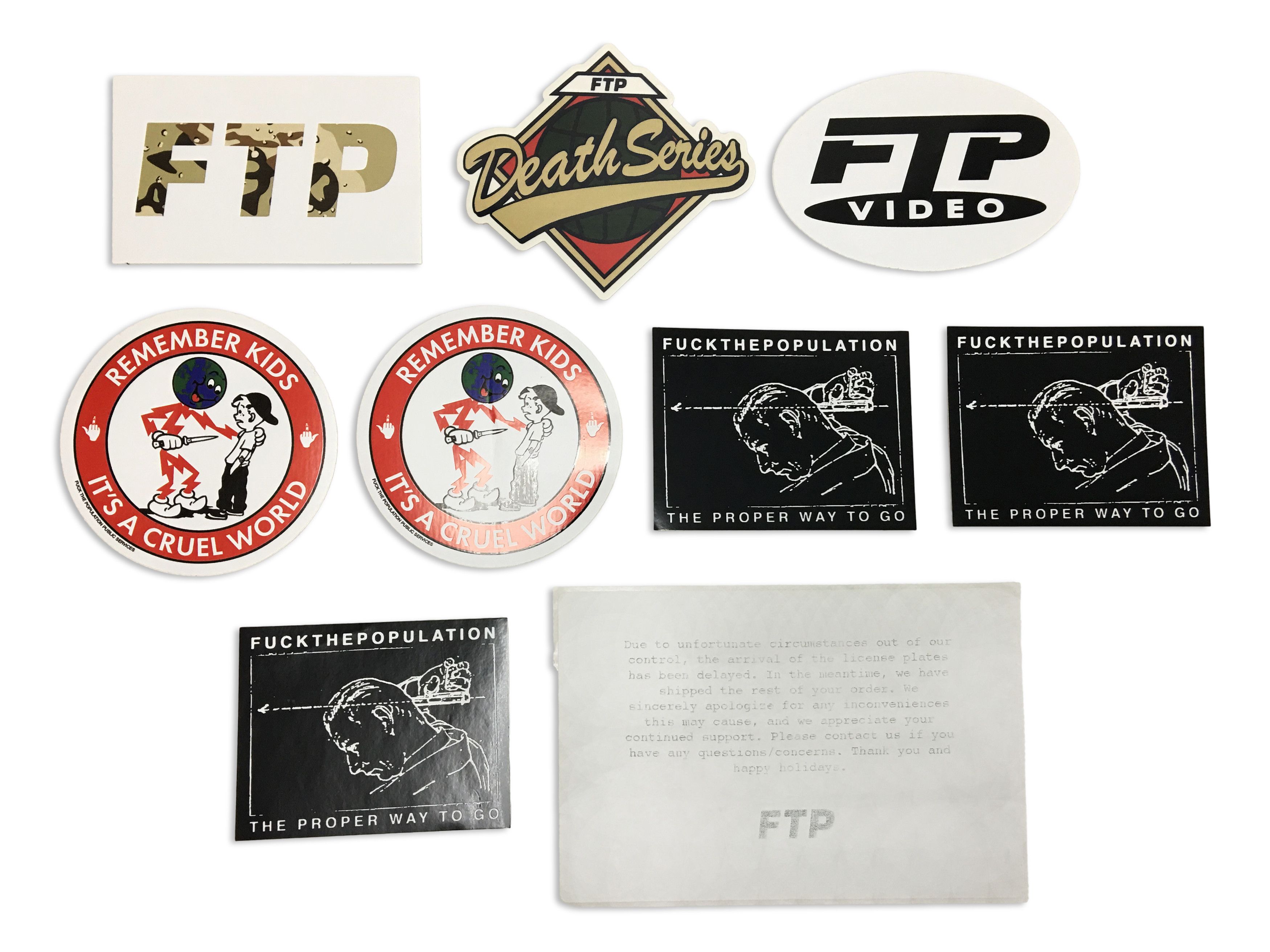 Fuck The Population Fuck the Population FTP Sticker Bundle 9 Piece Size ONE SIZE - 1 Preview