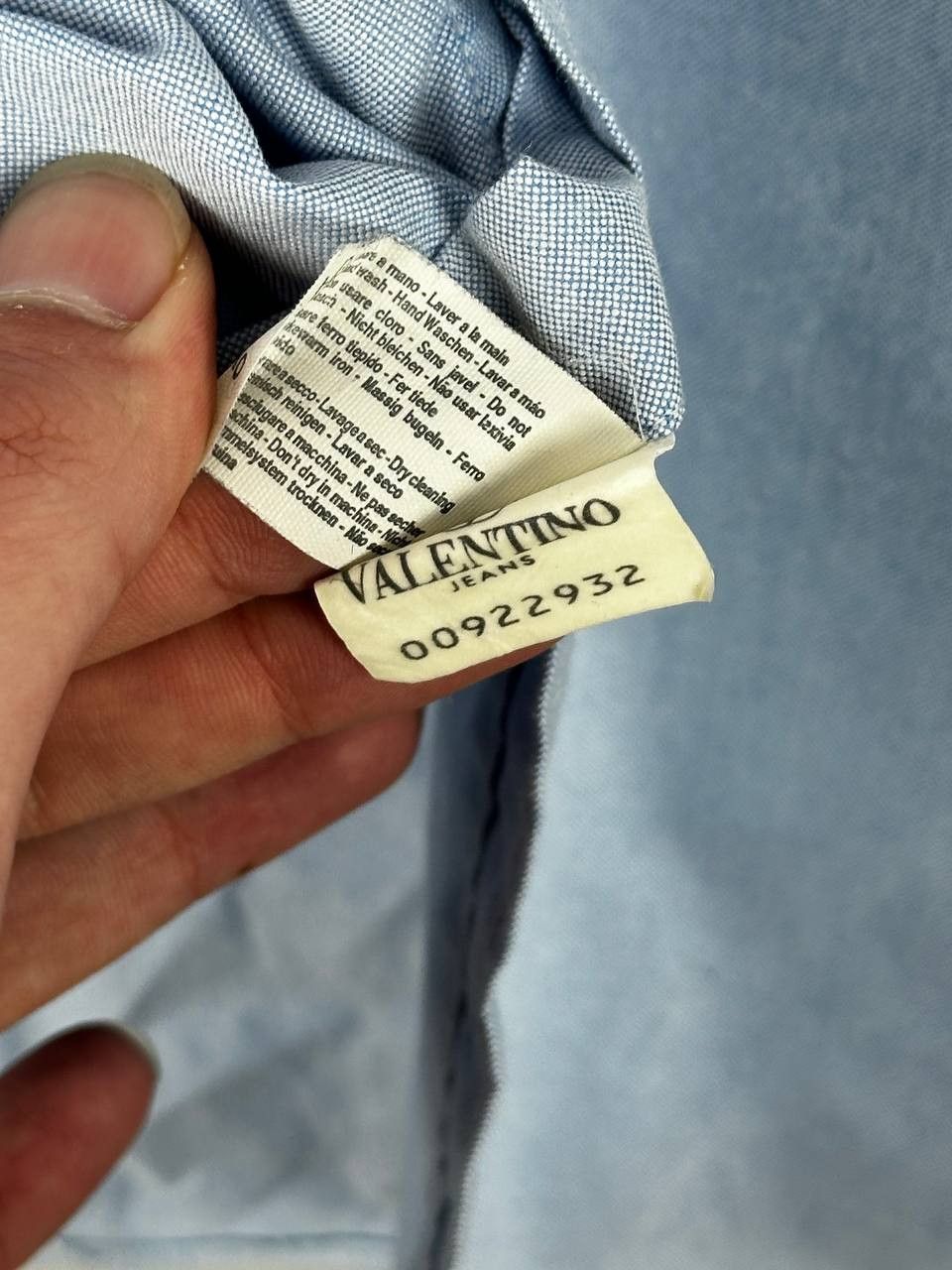 Valentino Valentino Jeans Oxford Blue Luxury Vintage Shirt Size US XL / EU 56 / 4 - 9 Thumbnail