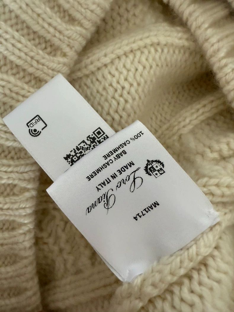 Loro Piana LORO PIANA White twisted cashmere sweater open Size S / US 4 / IT 40 - 7 Thumbnail