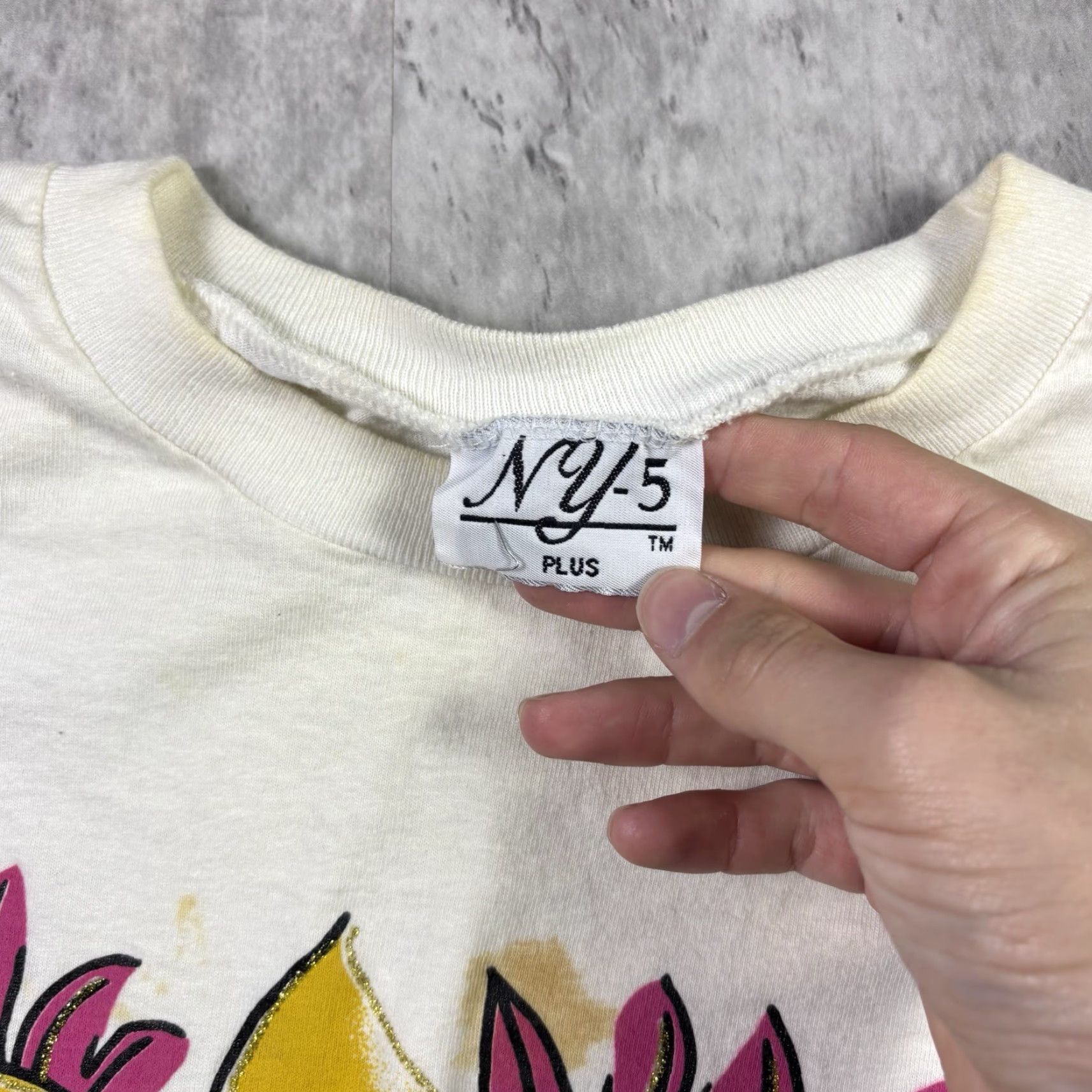 Sunflower VINTAGE FLOWER T-Shirt Women’s 2XL White Crew Neck Short Sleeve Flower 90s Mens Girls Size XXL / US 16-18 / IT 52-54 - 5 Thumbnail