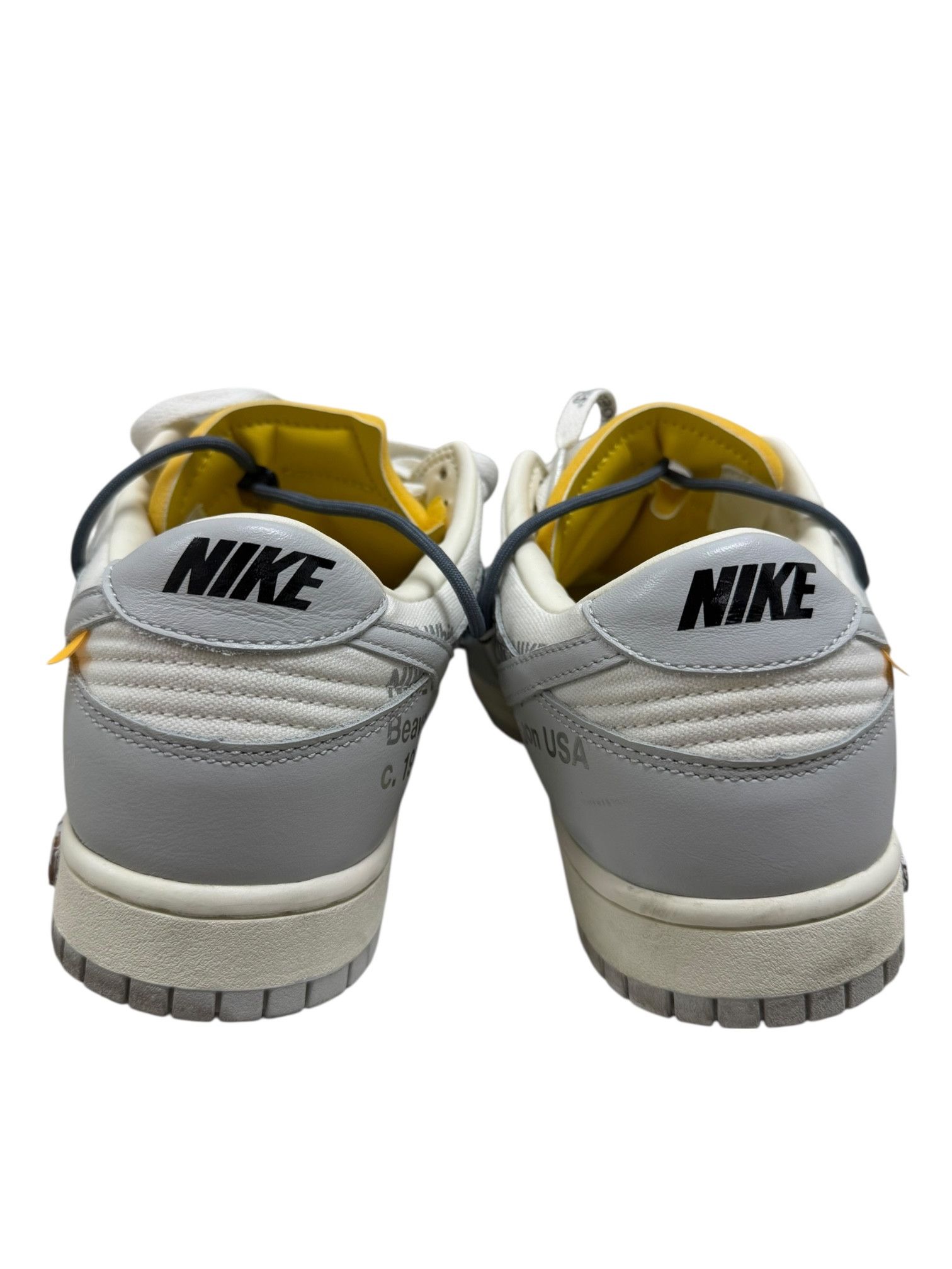 Nike × Off-White Nike Off-White Grey, White & Yellow Dunk 41 of 50 Mens 10 Size US 10 / EU 43 - 4 Thumbnail