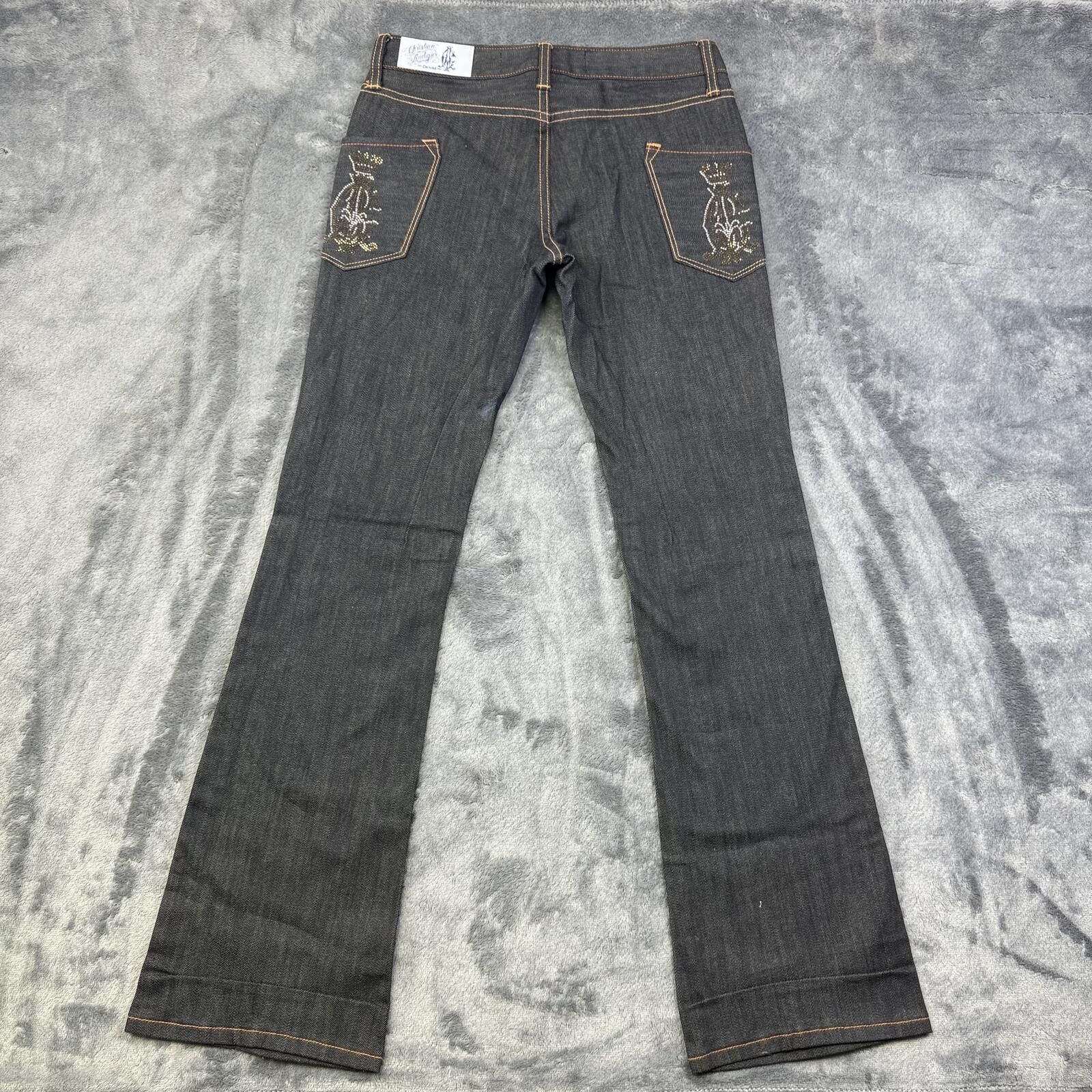 Other Chiristian Audigier Men's Crown Raw Denim Jeans Size US 31 - 1 Thumbnail