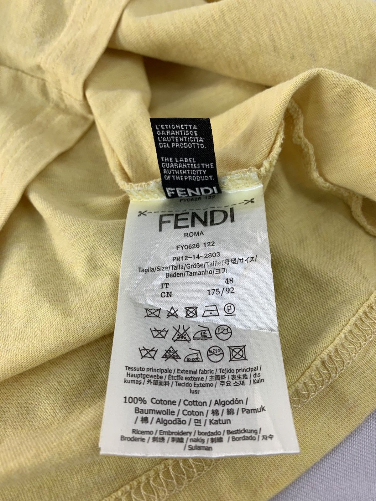 Fendi Fendi Roma Italia Cup Coffee Graphic Screen Printed Tee Size US S / EU 44-46 / 1 - 8 Thumbnail