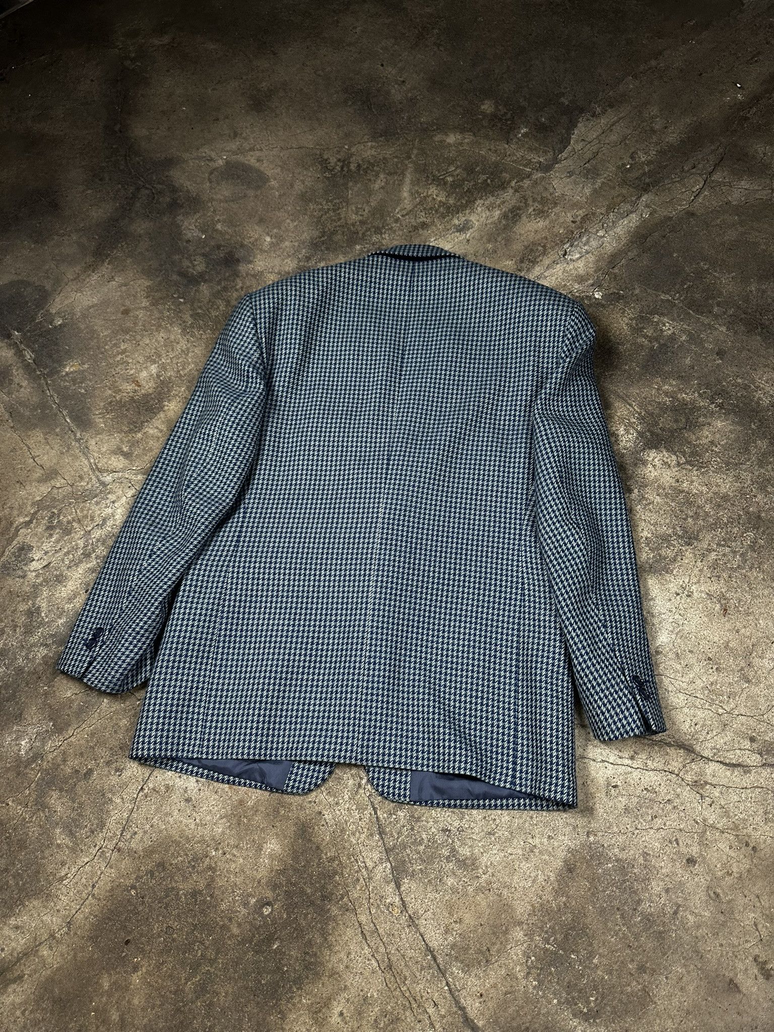 Yves Saint Laurent 80s Yves Saint Laurent Wool Houndstooth Blazer Size 50S - 3 Thumbnail