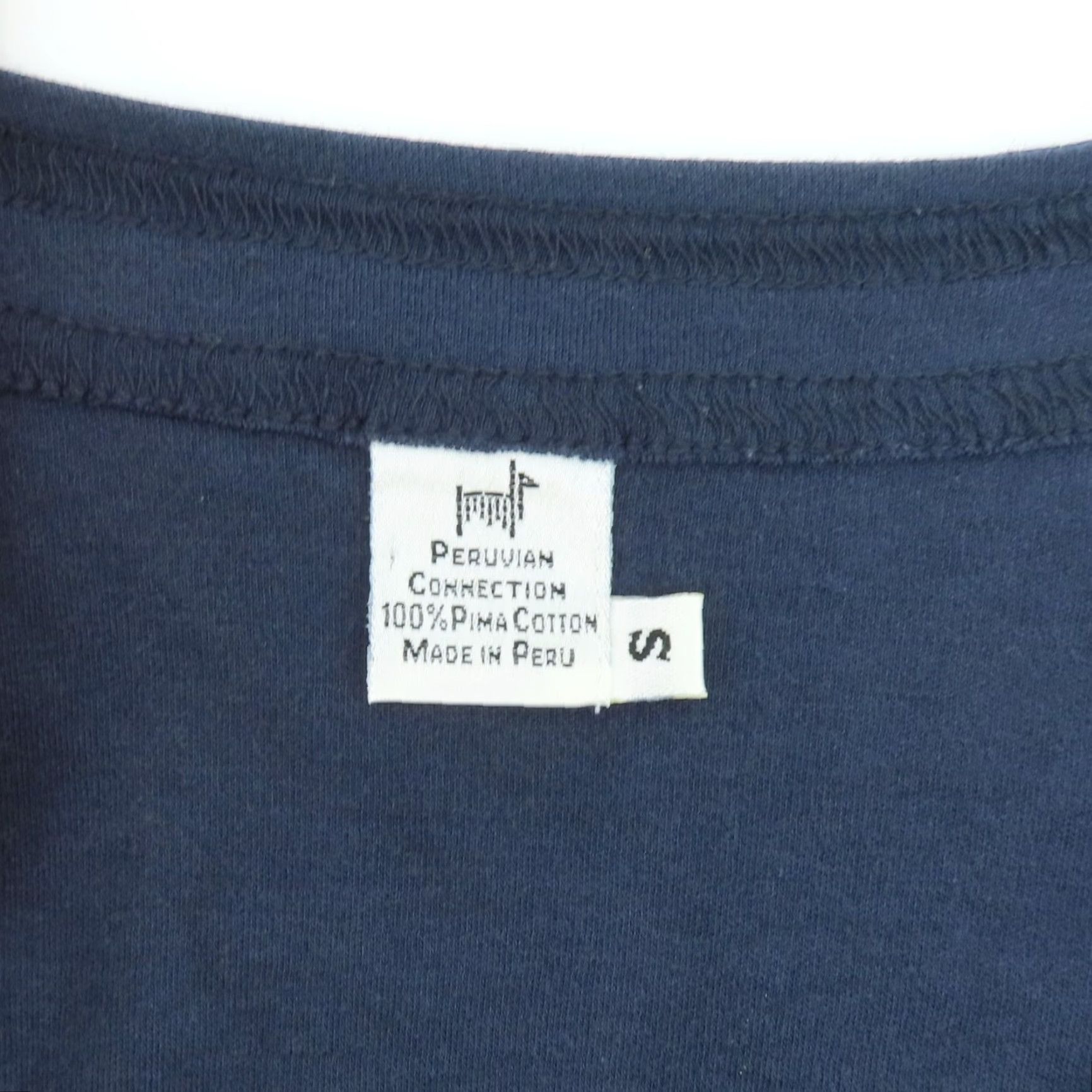 Vintage VINTAGE Peruvian Connection Womens Tee Shirt Top Pima Cotton Blue Scoop Neck Short Sleeve Size S / US 4 / IT 40 - 5 Thumbnail